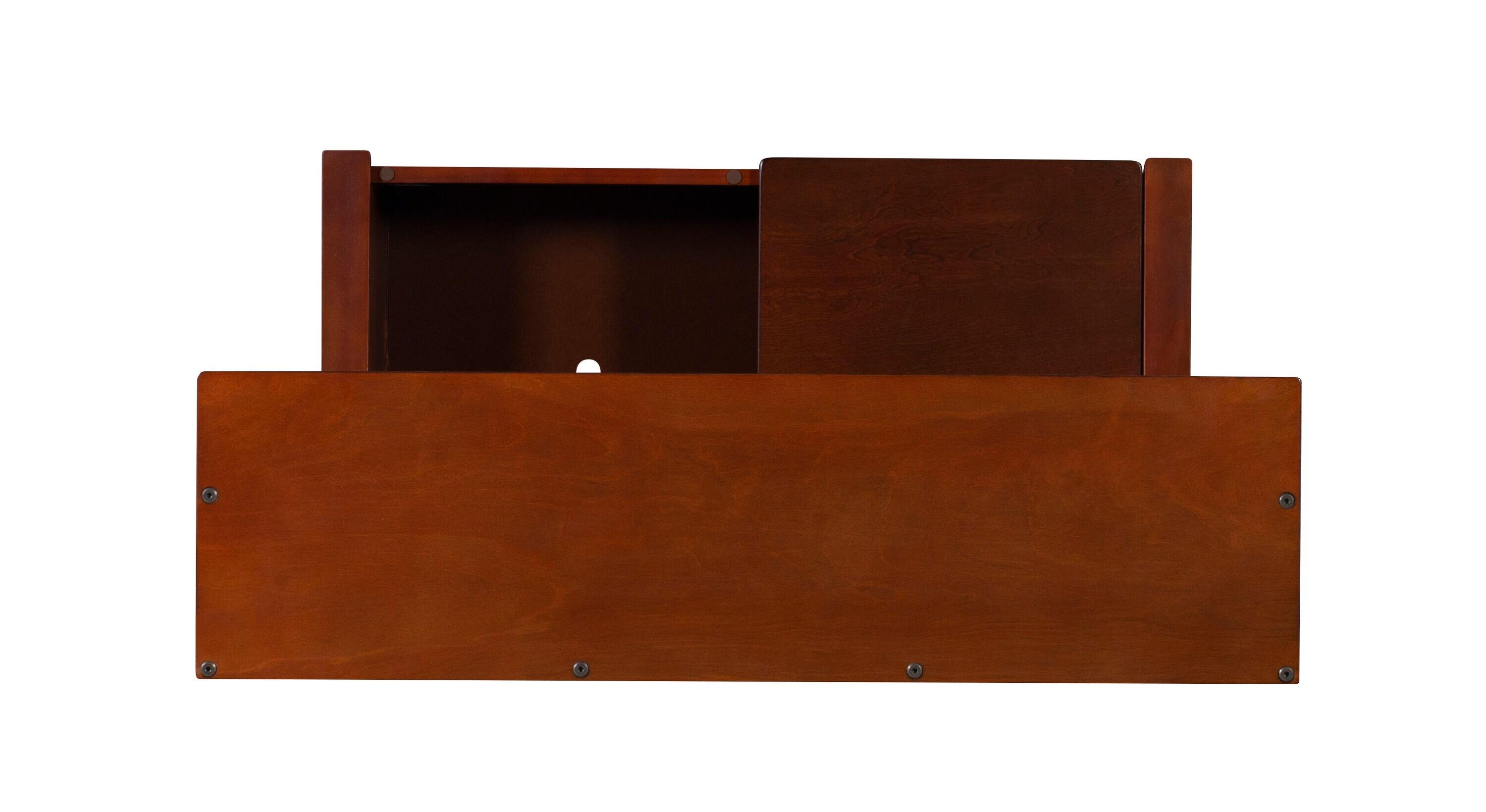 Misson Traditional 4 Double Hooks Storage Bench Top Shelf Hall Tree Walnut Finish - Linon: Entryway Organizer, Flip-up Seat