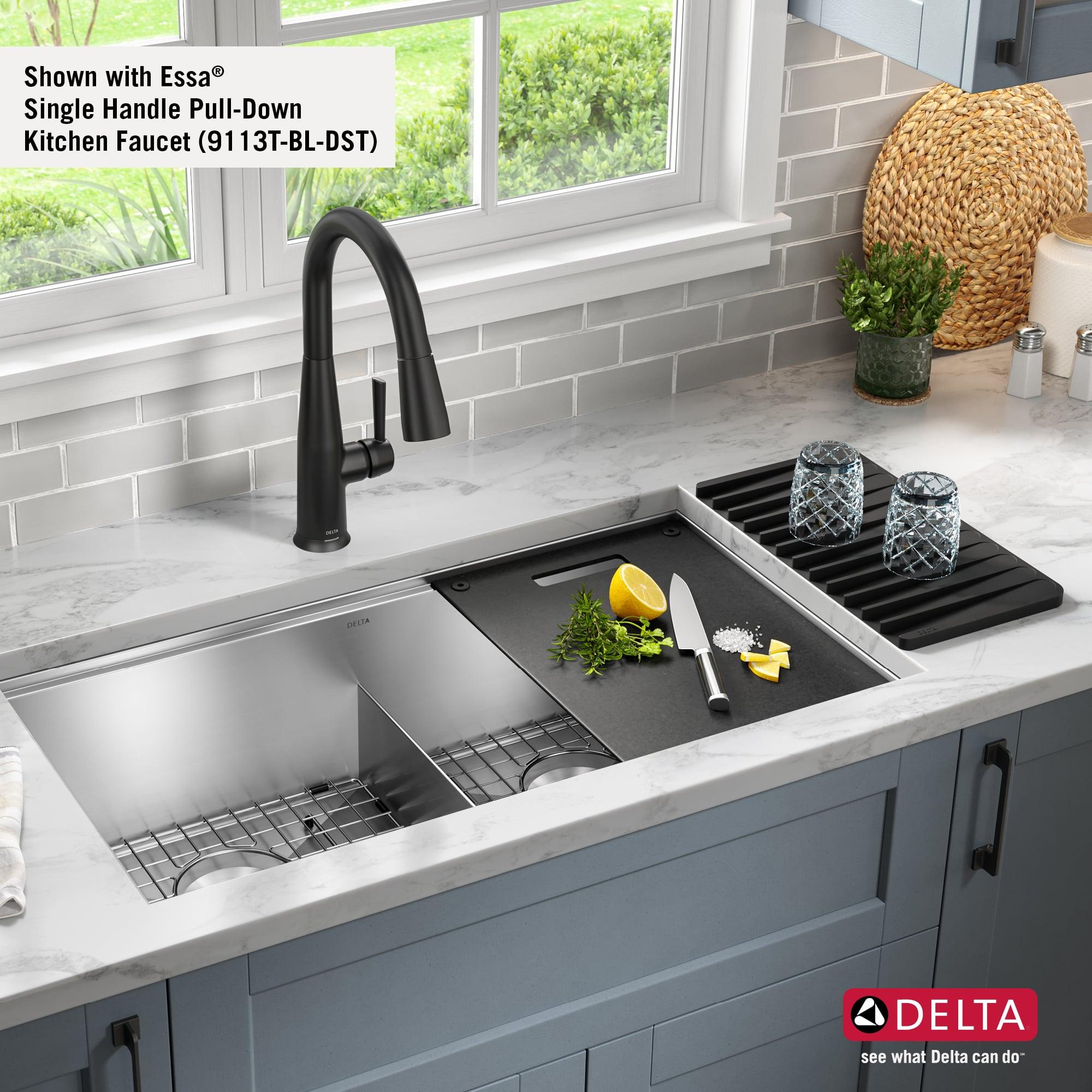 Delta Rivet™ 33" L Workstation Kitchen Sink Undermount 16 Gauge Stainless Steel 50/50 Double Bowl