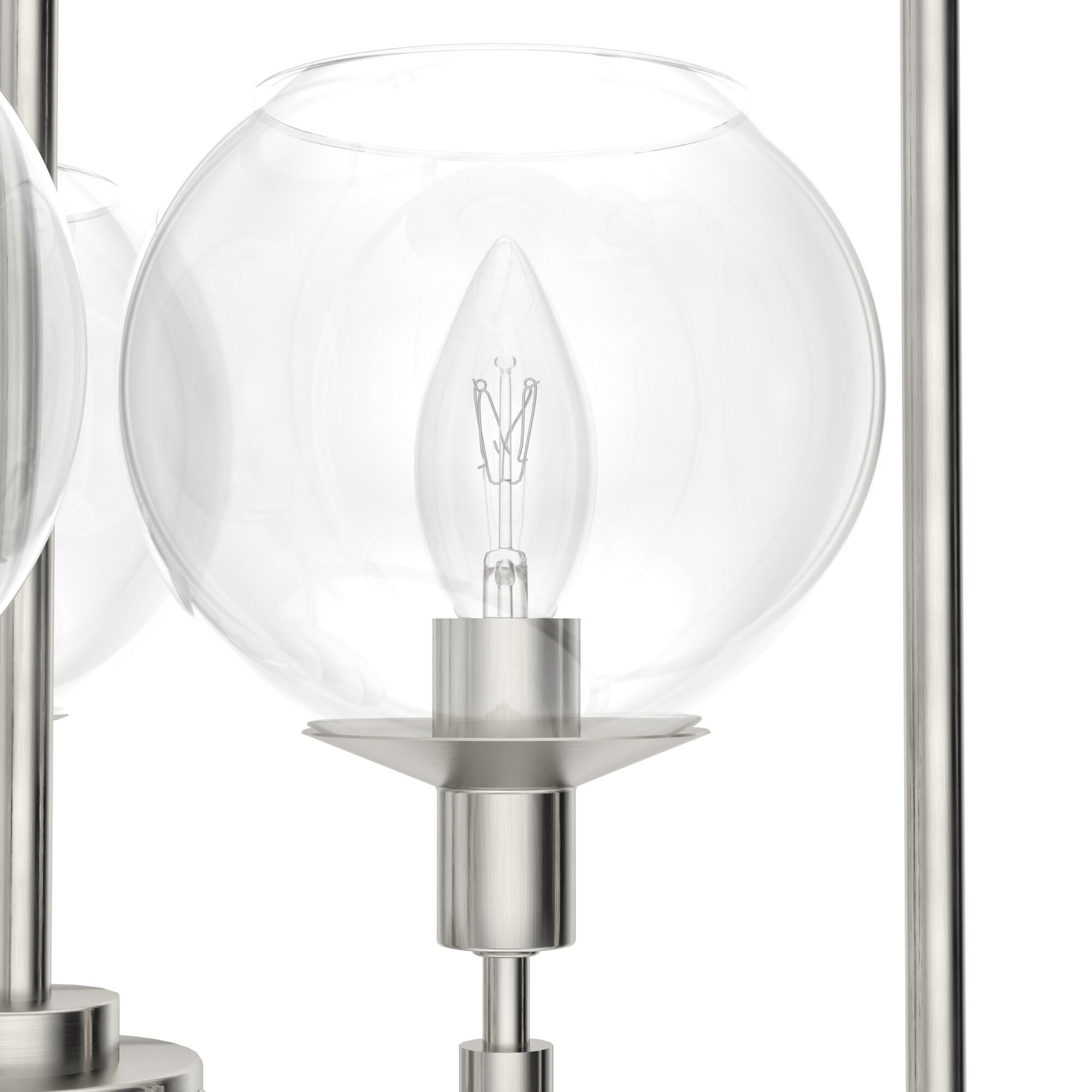 Hunter - Xidane 3-light Brushed Nickel, Medium Size Pendant Light, Dimmable, Mid Century Modern Style, Cylinder Shaped, for Bedrooms, Kitchens, Dining, Living Rooms - 19750