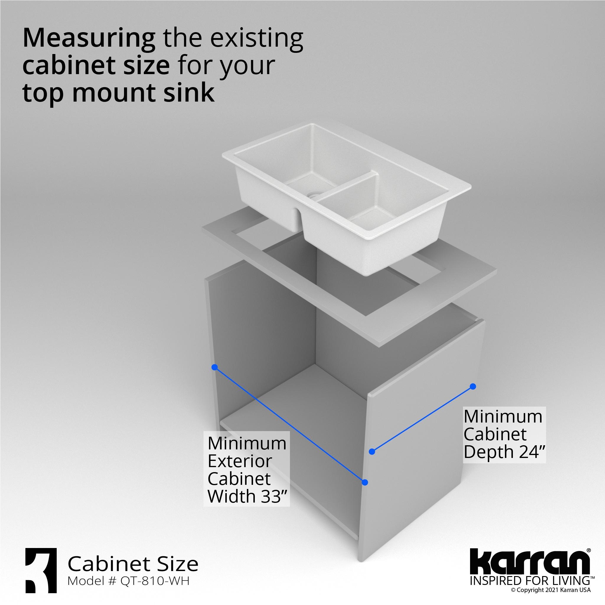 Karran Quartz 33'' X 22'' 50/50 Double Bowl Composite Drop-in Kitchen Sink