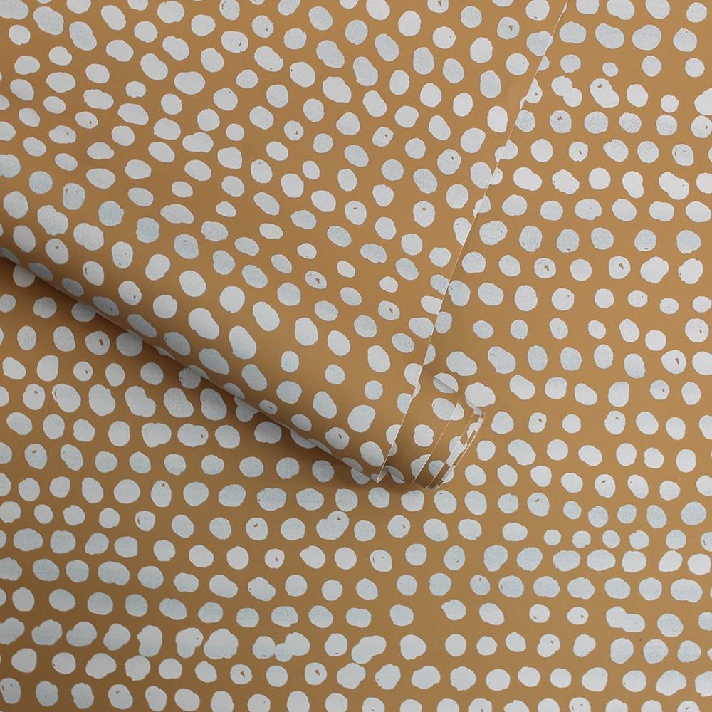 Tempaper & Co. Moire Dots Removable Peel and Stick Wallpaper, Toasted Turmeric Dots, 28 sq. ft.: Vinyl, Self-Adhesive, Modern Decor