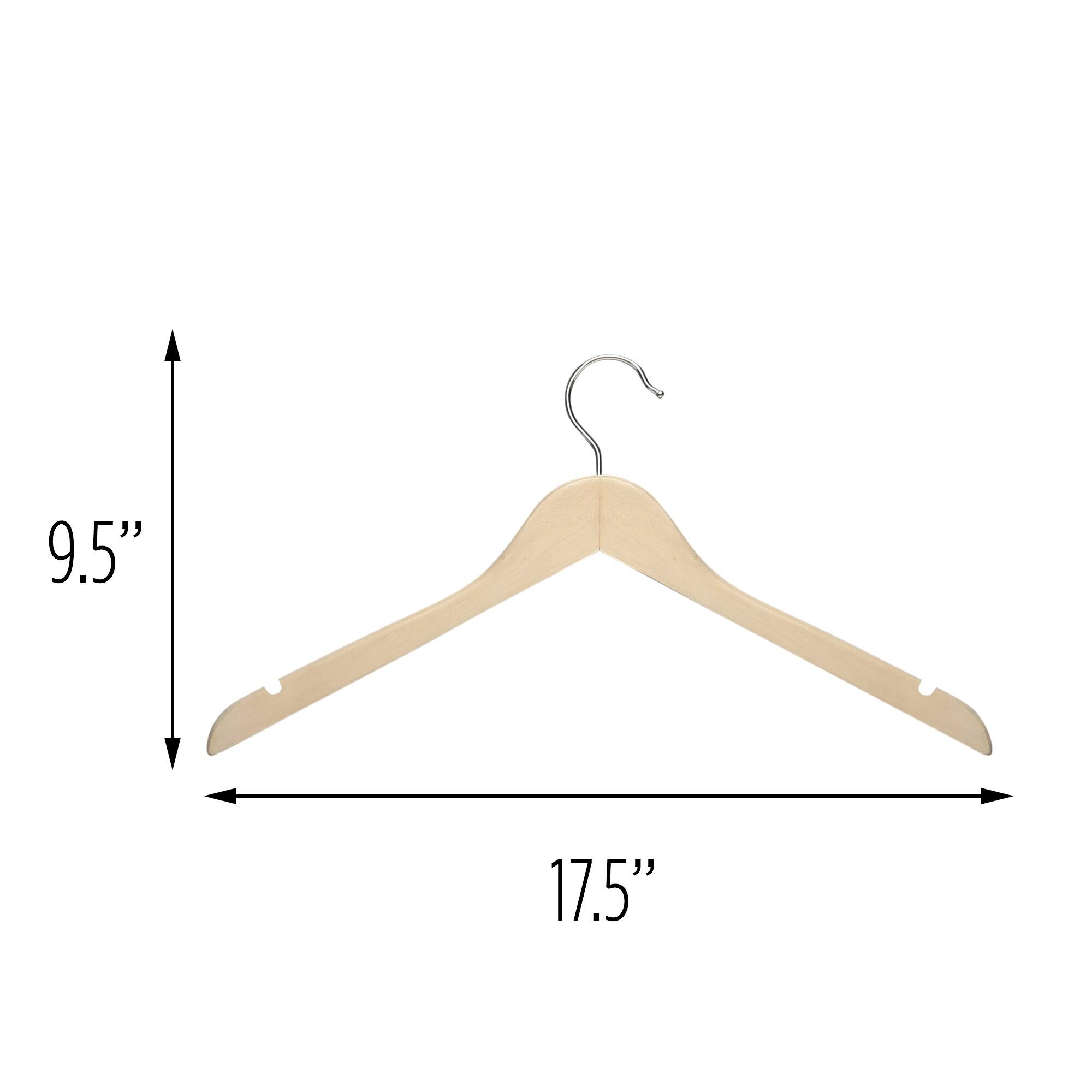 Honey-Can-Do Wood Notched Shirt Hangers, Maple Finish, 20 Pack