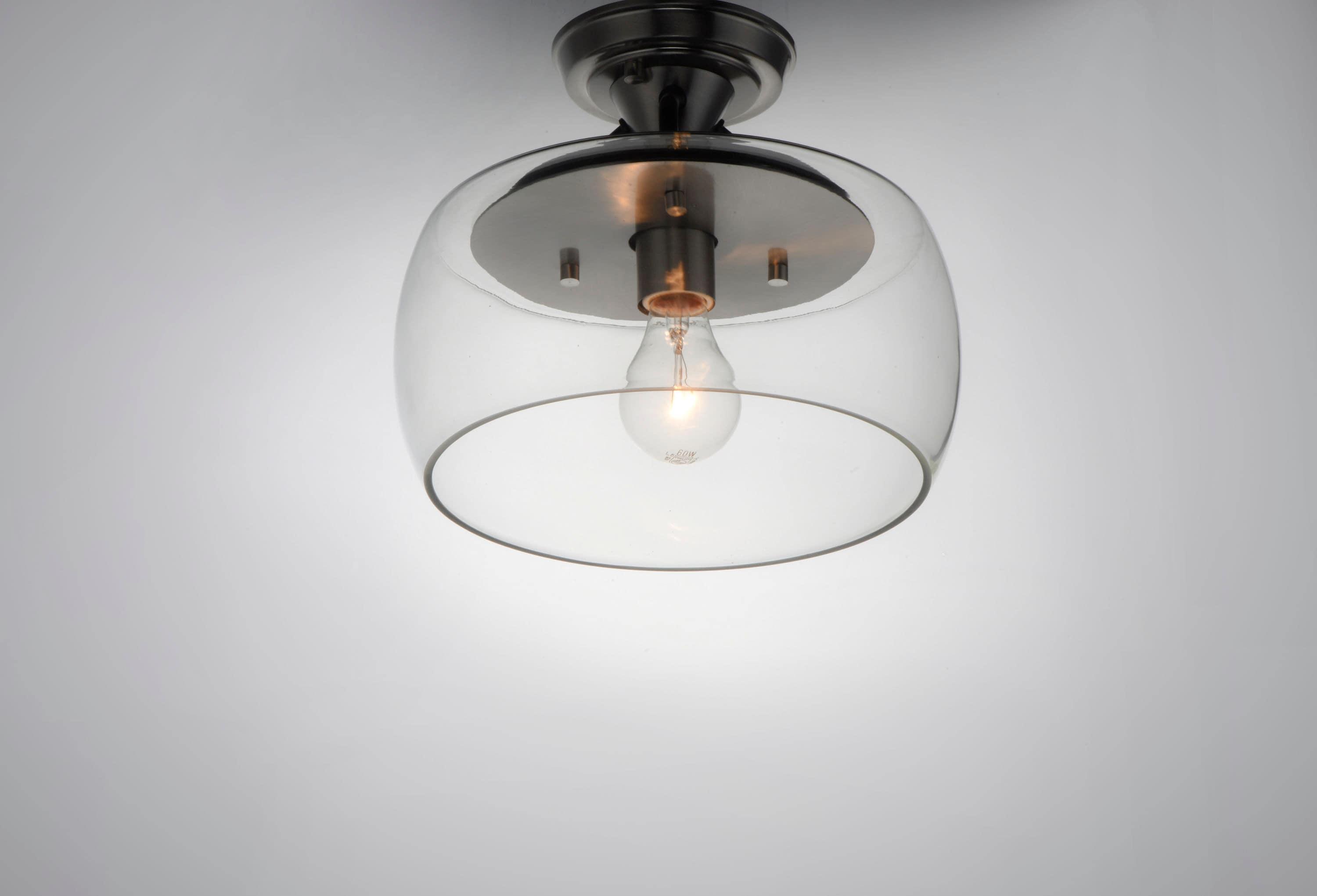 Maxim Lighting Goblet 1 - Light Semi-Flush Mount in  Black/Satin Nickel