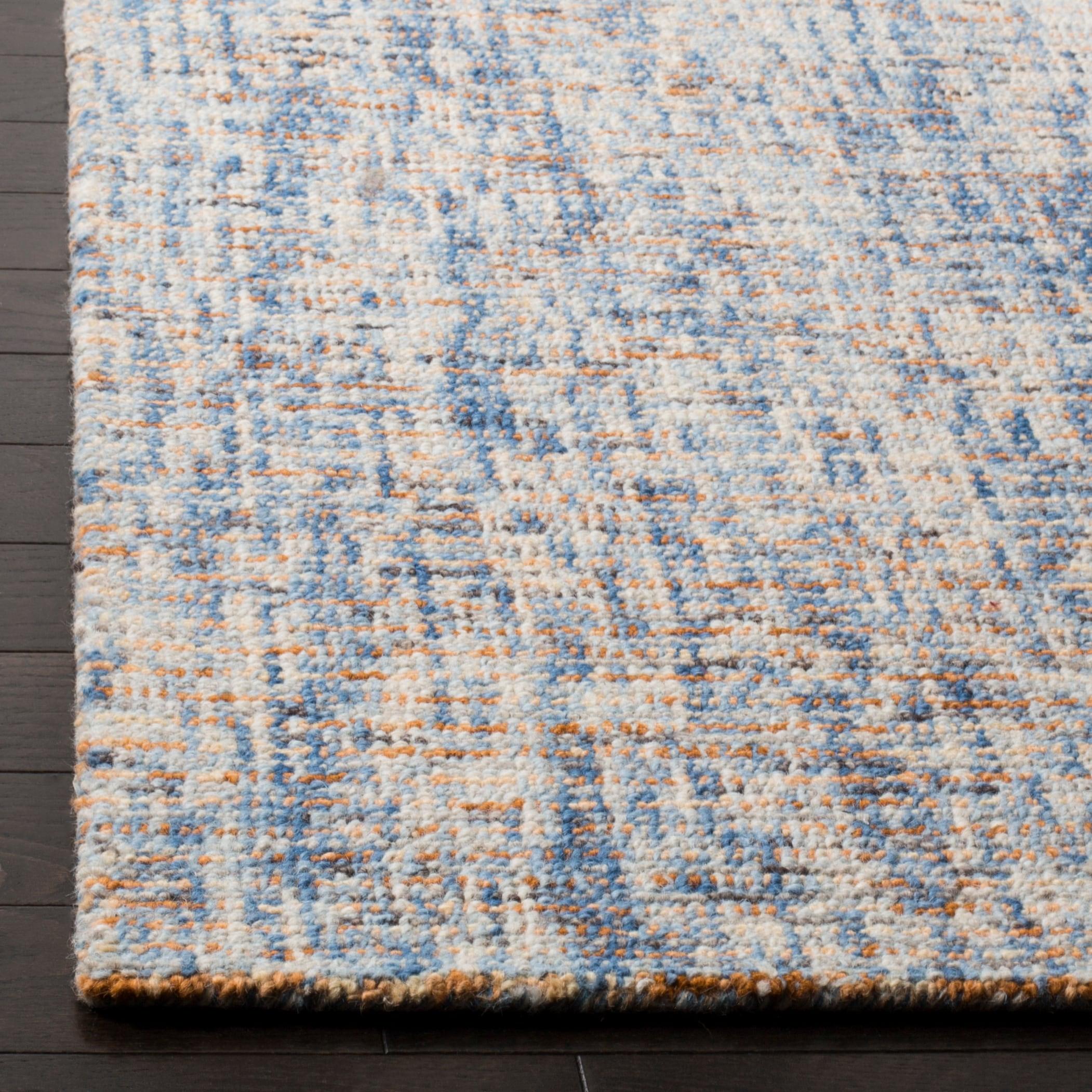 Abstract ABT468 Handmade Indoor Area Rug - Dark Blue/Rust - 6'x9' - Safavieh