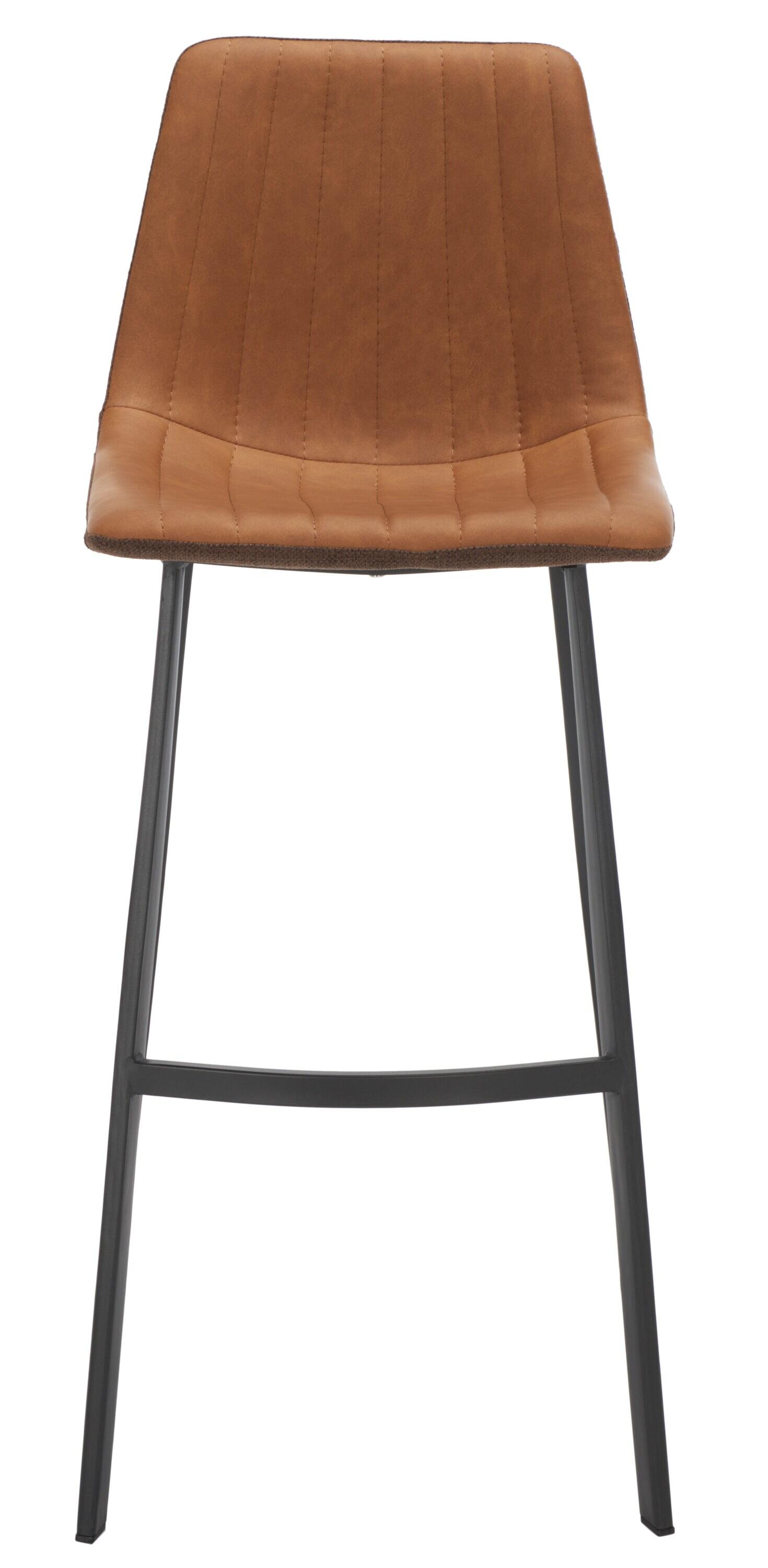 Rhyatte Bar Stool  - BST3018 - Cognac/Black - Safavieh