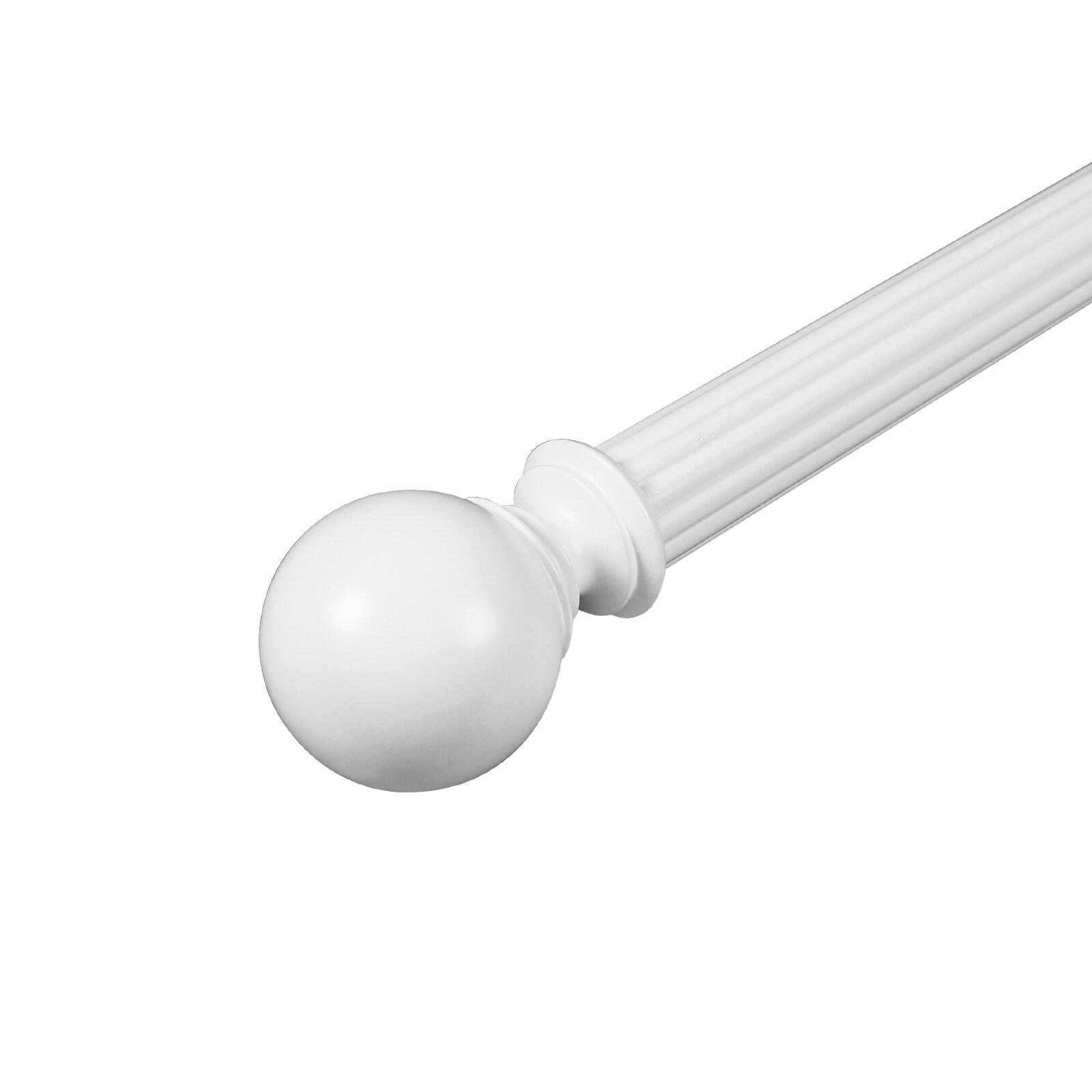 White Wood Curtain Rod Finial Set of 2