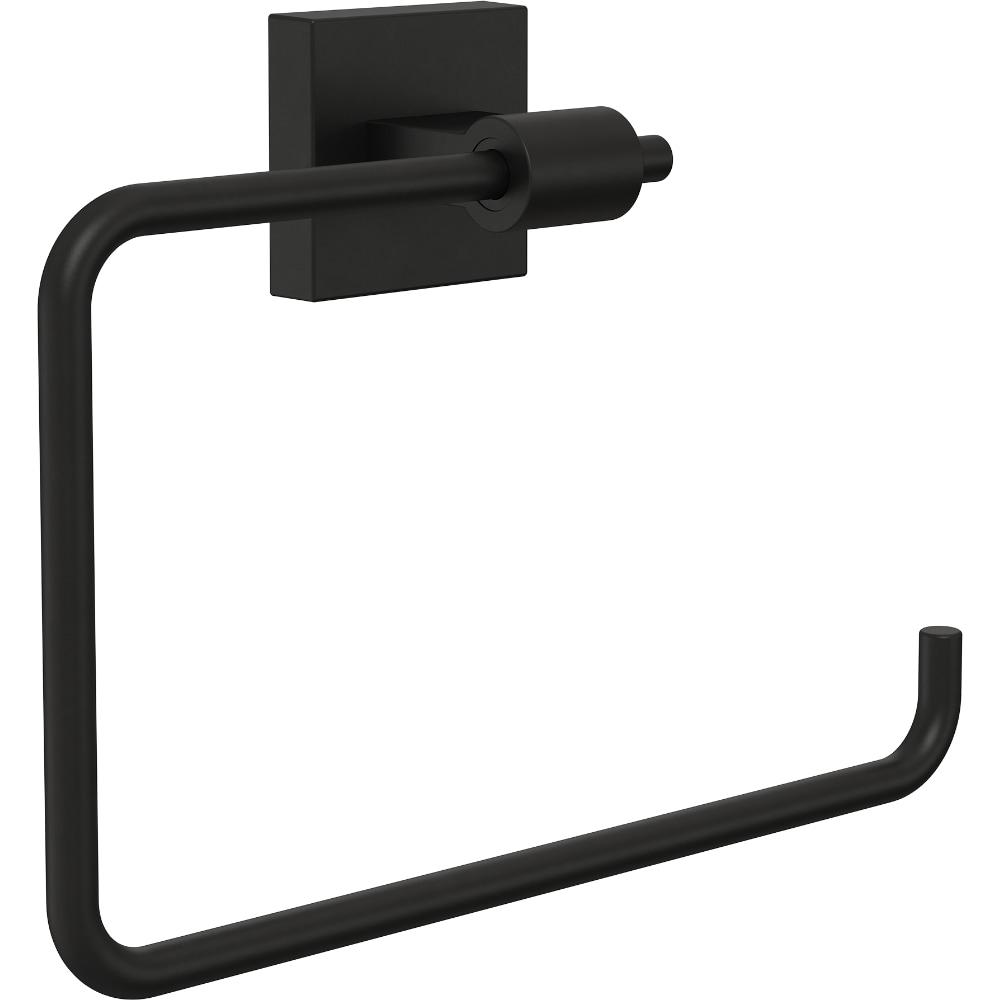 Matte Black Wall Mounted Metal Towel Ring