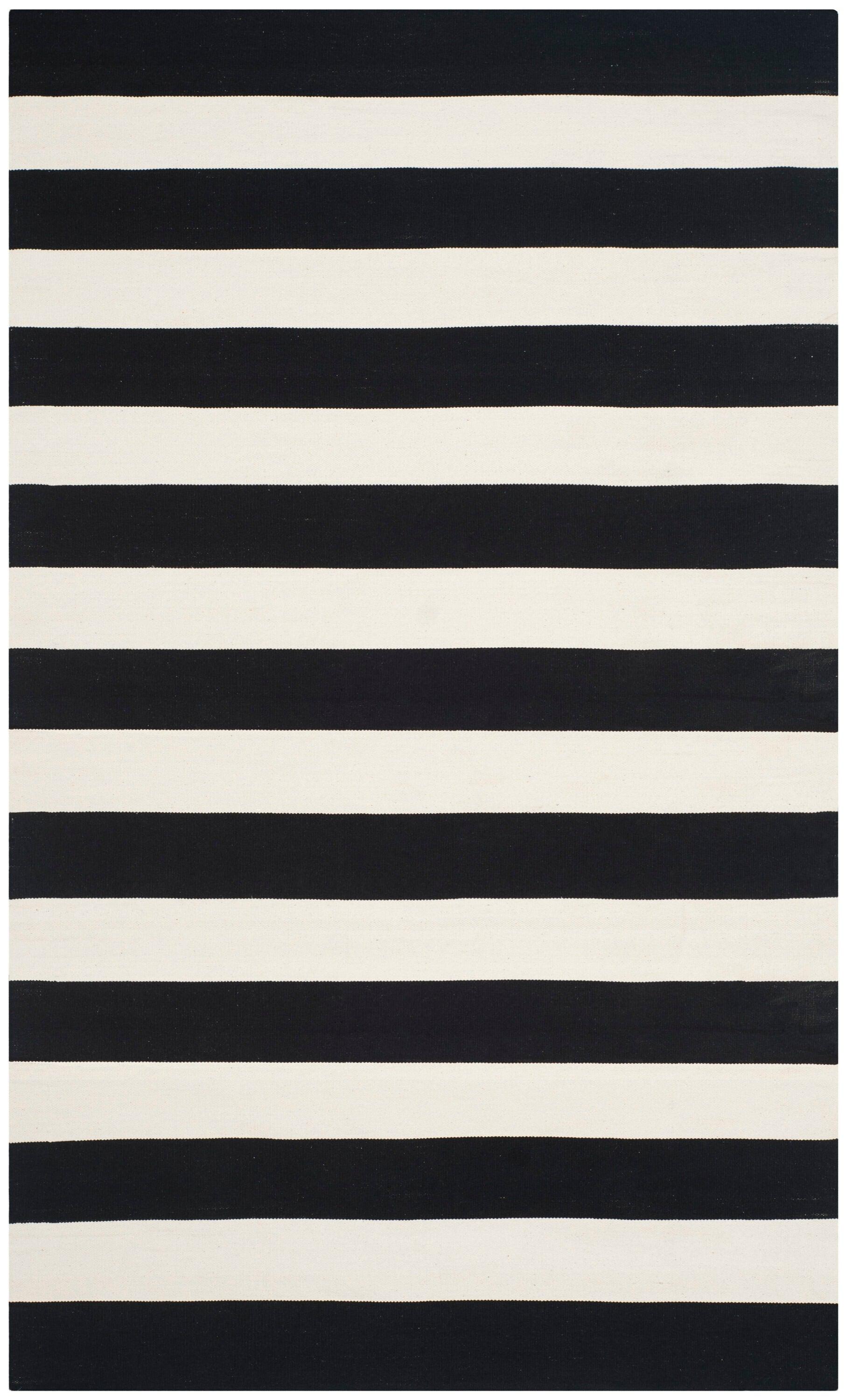 Montauk MTK712 Hand Woven Indoor Accent Rug - Black/Ivory - 4'x6' - Safavieh