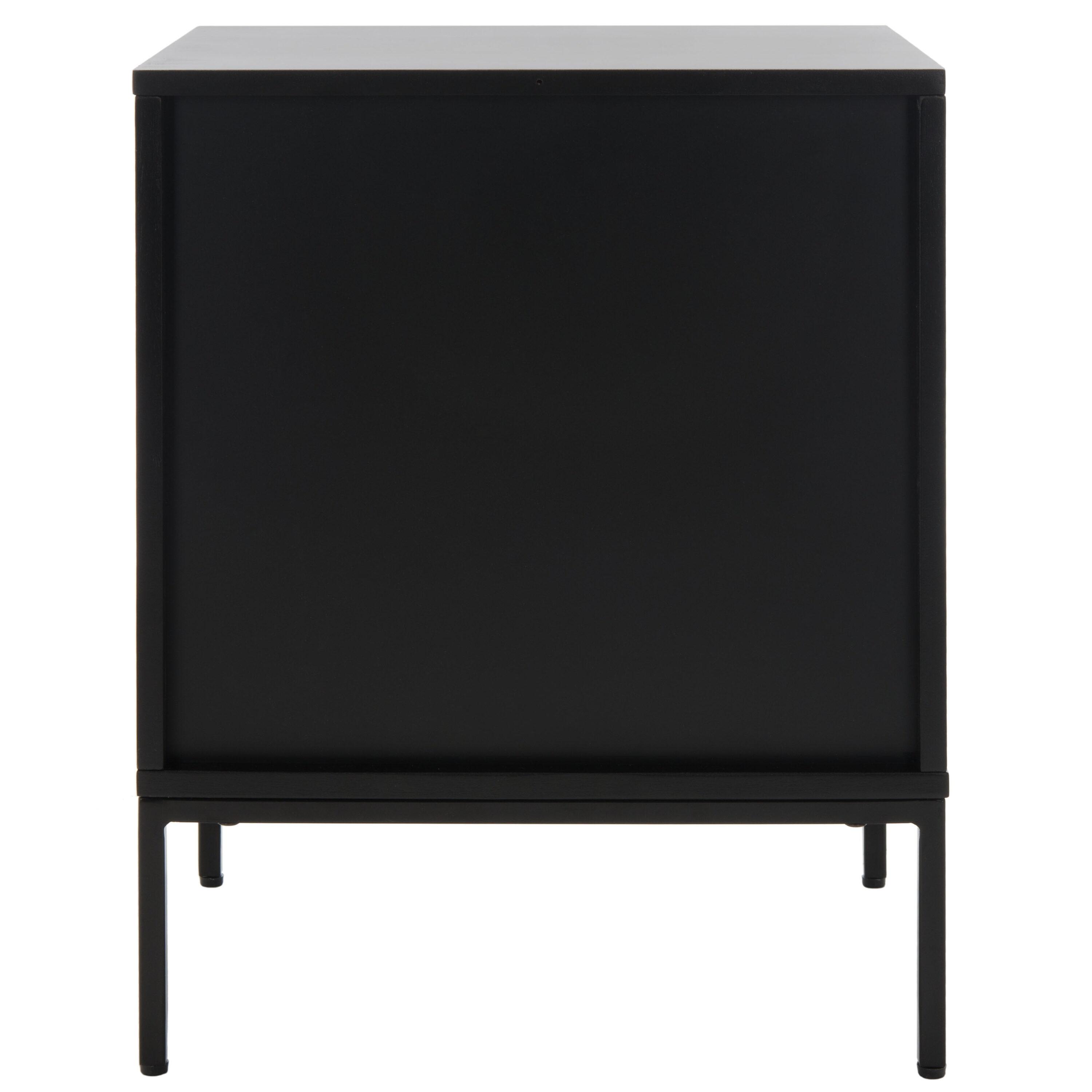 Zadie 2 Drawer Rattan Nightstand - Black - Safavieh