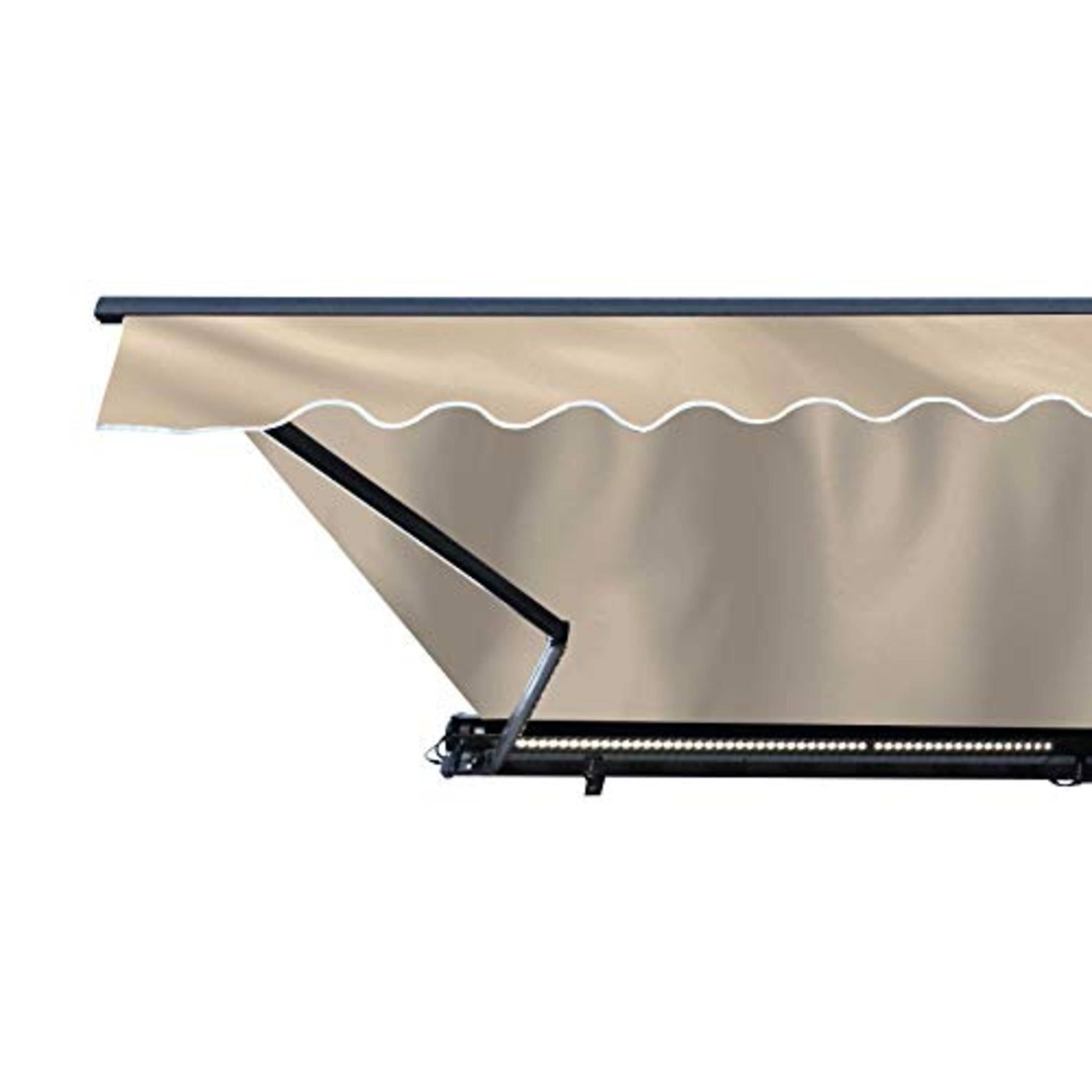 Semi-Cassette Patio Awning with LED Lights - Moroccan Collection