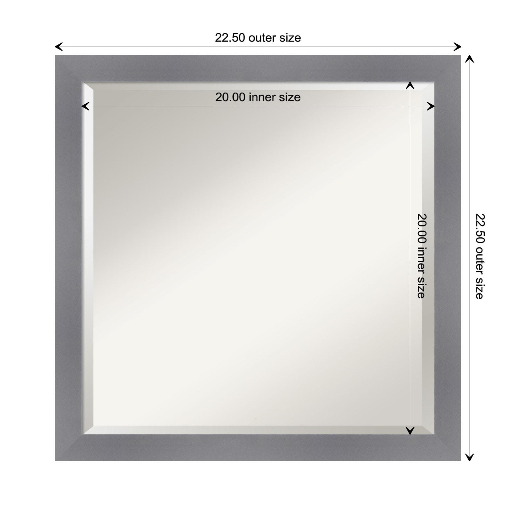 Edwin Grey 22.5" Square Wood Bathroom Vanity Mirror