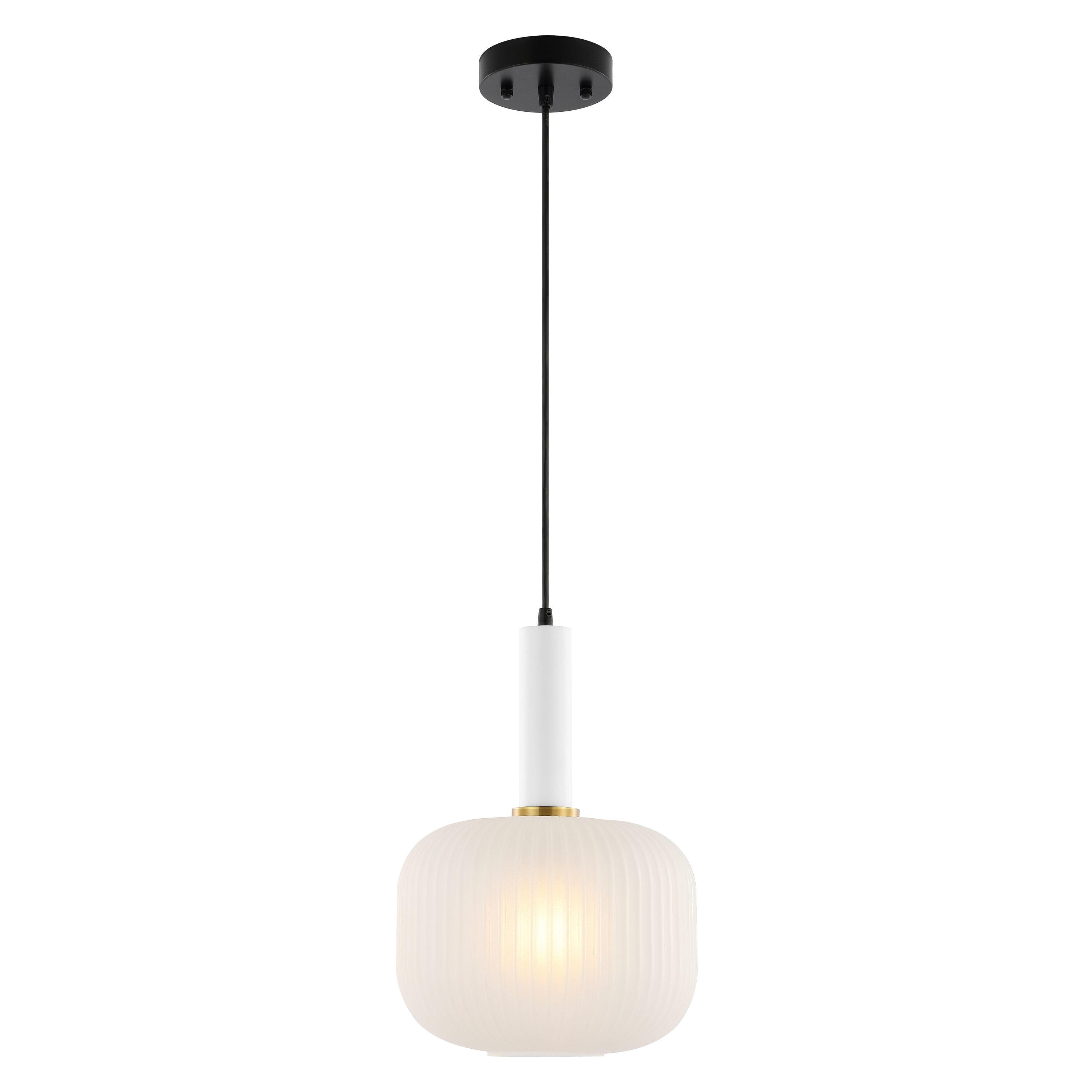 Naois 10" Pendant - PND4149 - White/Black - Safavieh