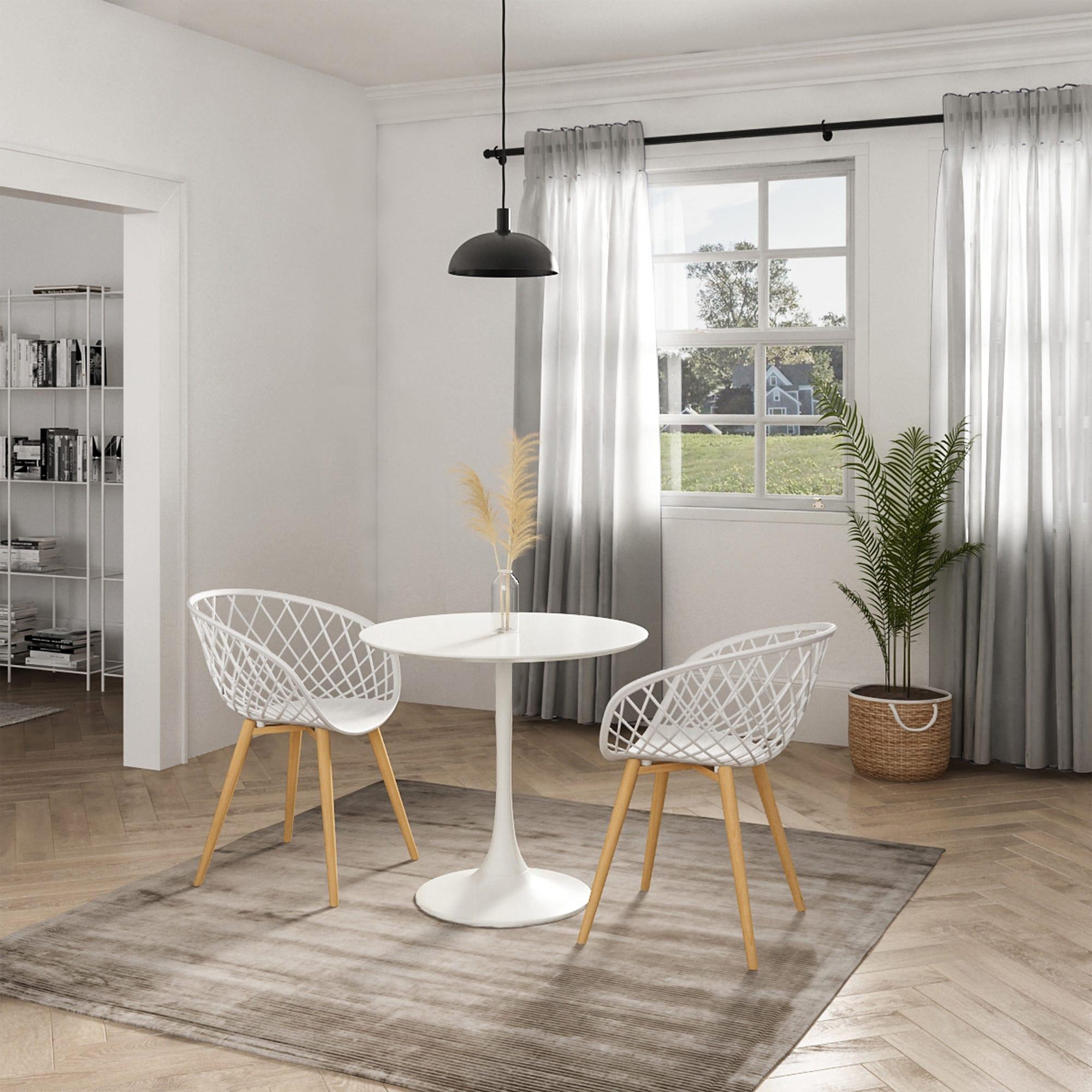 31.5" Kurv Cafe Dining Table White - Jamesdar: Chic, Modern, Space-Saving Design