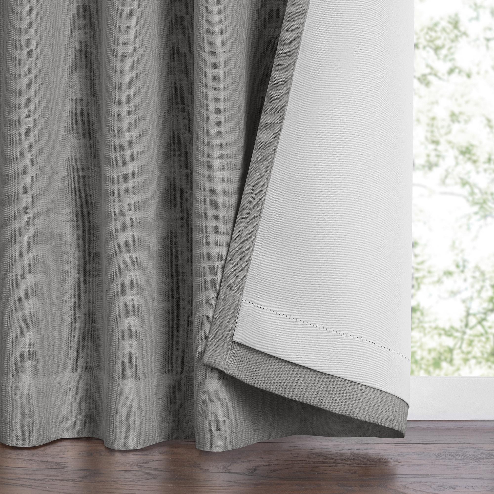 Harrow Solid Texture Room Darkening  Single Window Curtain Panel - 52" x 84" - Dark Gray - Elrene Home Fashions