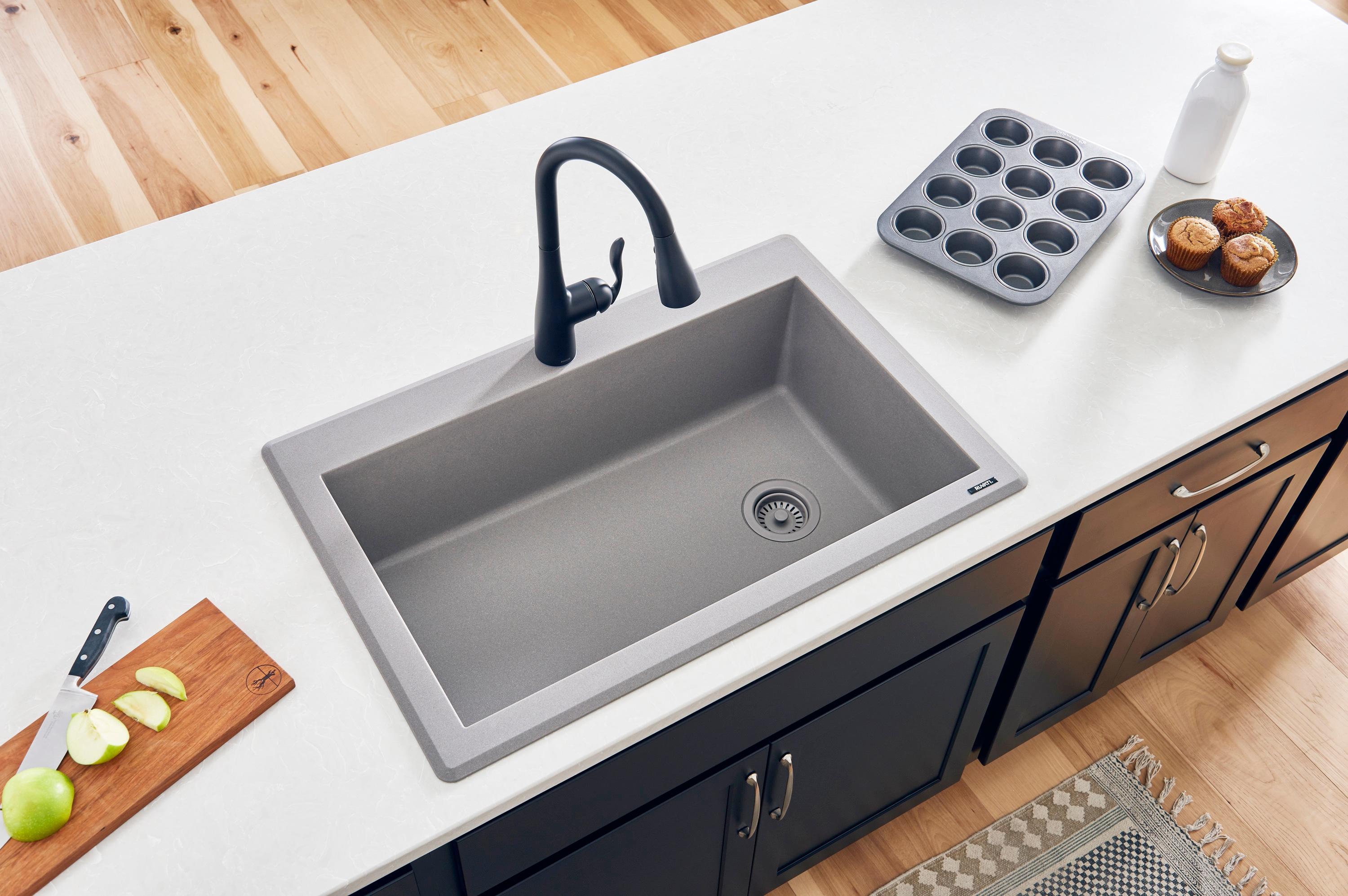 Ruvati 33 x 22 inch epiGranite Topmount Granite Composite Single Bowl Kitchen Sink