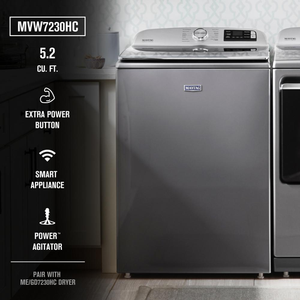 Maytag Mvw7230h 28" Wide 5.2 Cu. Ft. Energy Star Rated Top Loading Washer - Metallic Slate