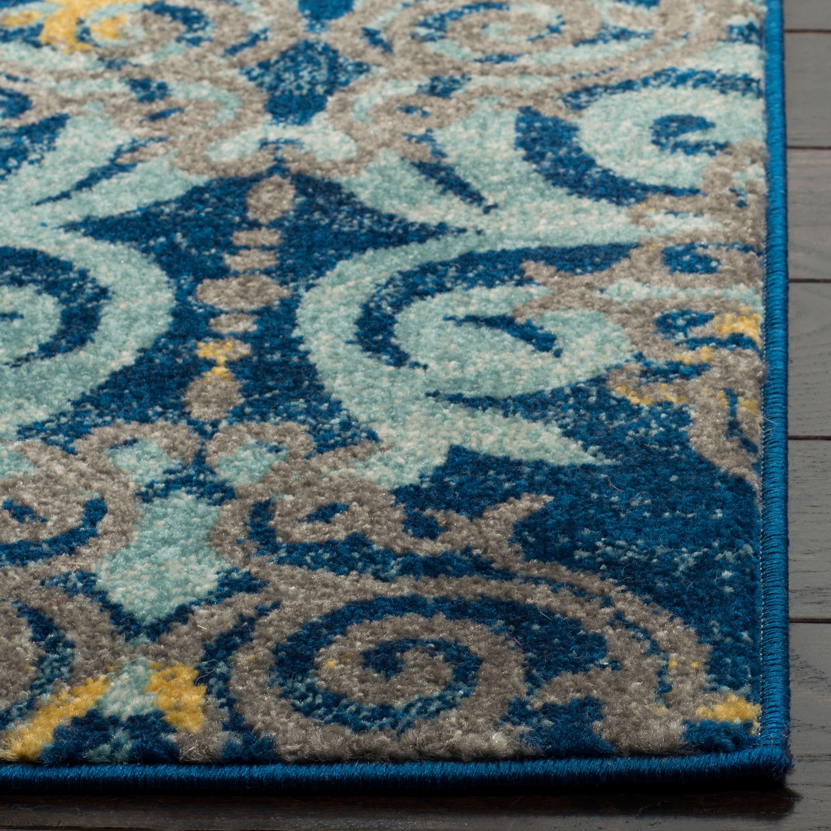 Evoke EVK230 Power Loomed Area Rug - Royal/Light Blue - 8'x10' - Safavieh.