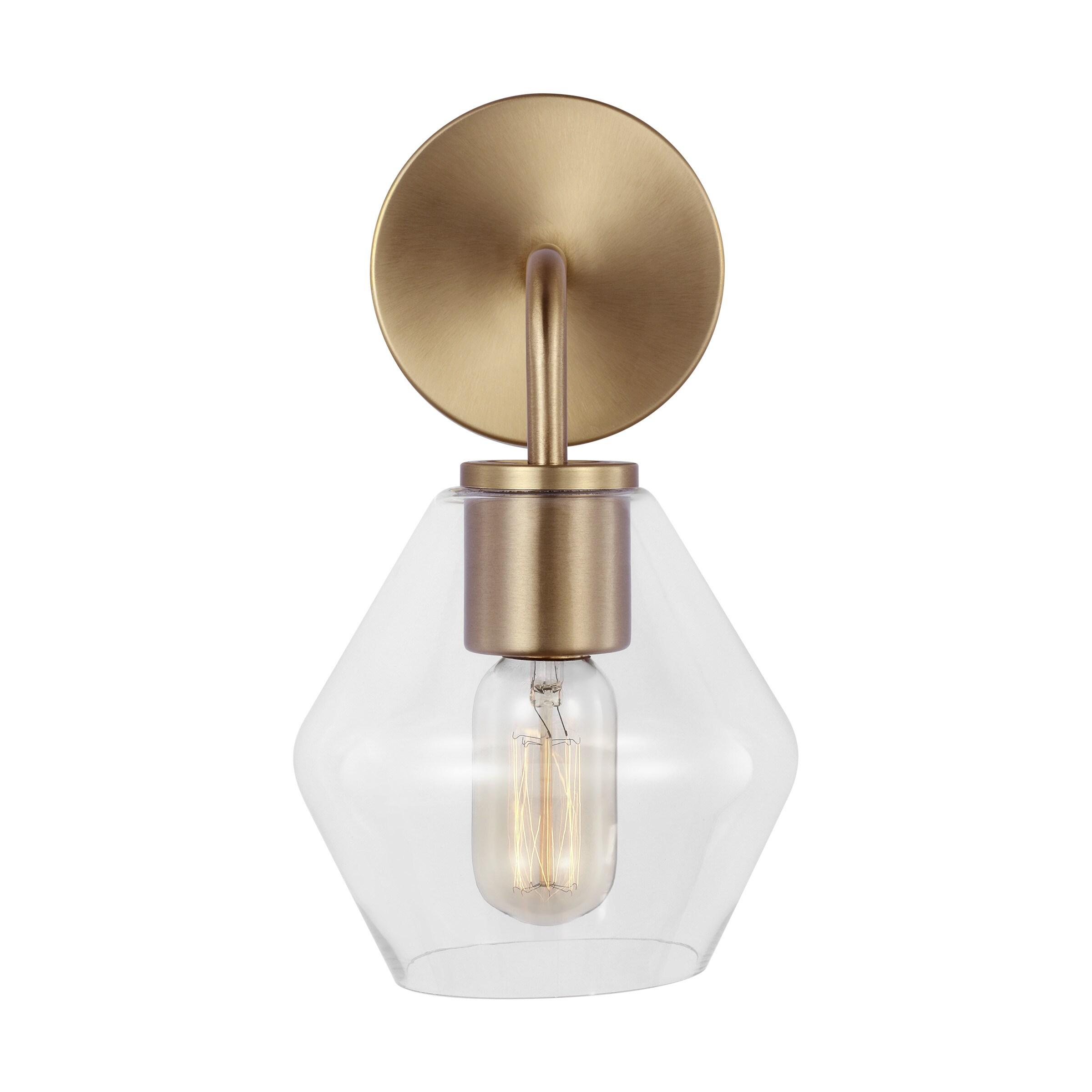 Rooks Single Light Glass Steel Dimmable Armed Sconce
