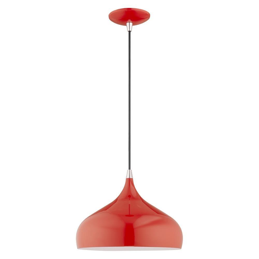 Livex Lighting Amador 1 - Light Pendant in  Shiny Red