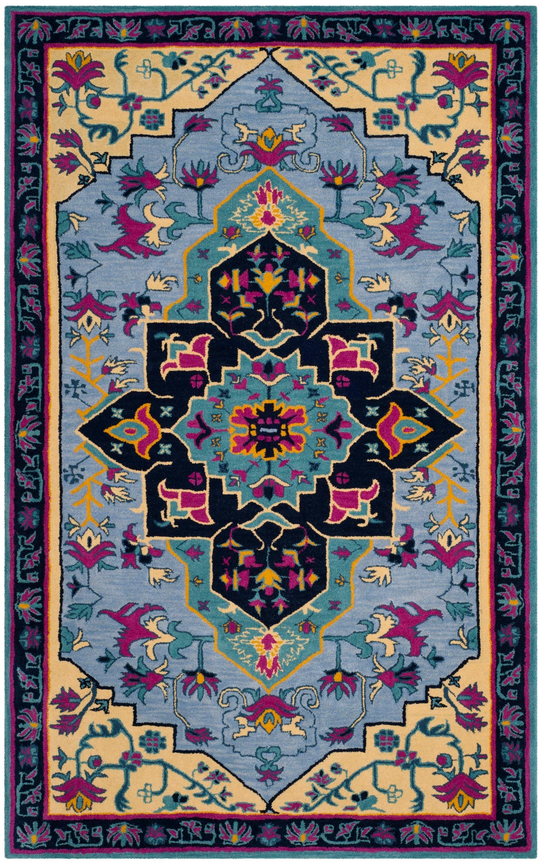 Bellagio BLG506 Hand Tufted Area Rug - Light Blue/Multi - 5'x8' - Safavieh.