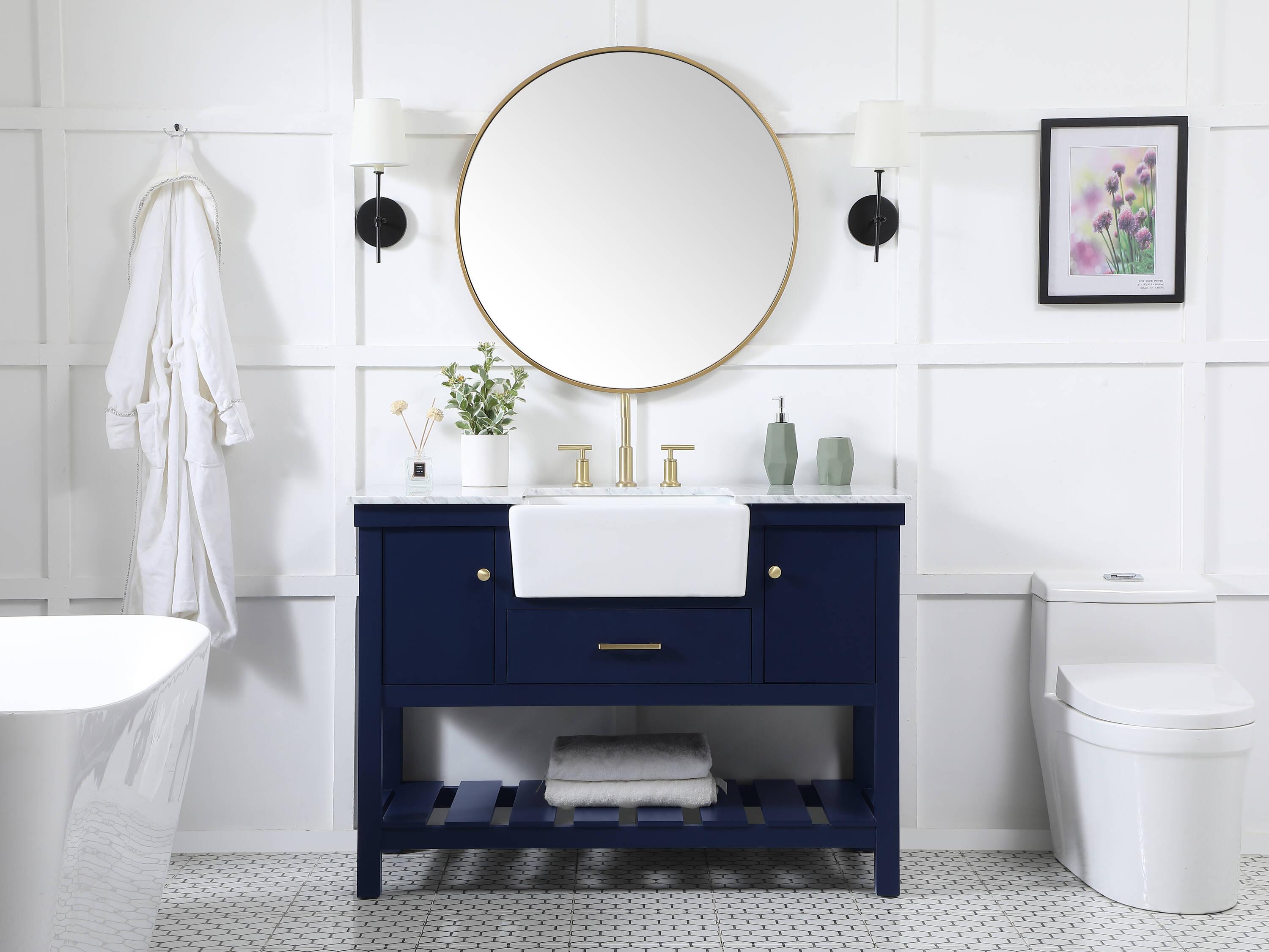 Pelaghia 48'' Single Bathroom Vanity with Marble Top