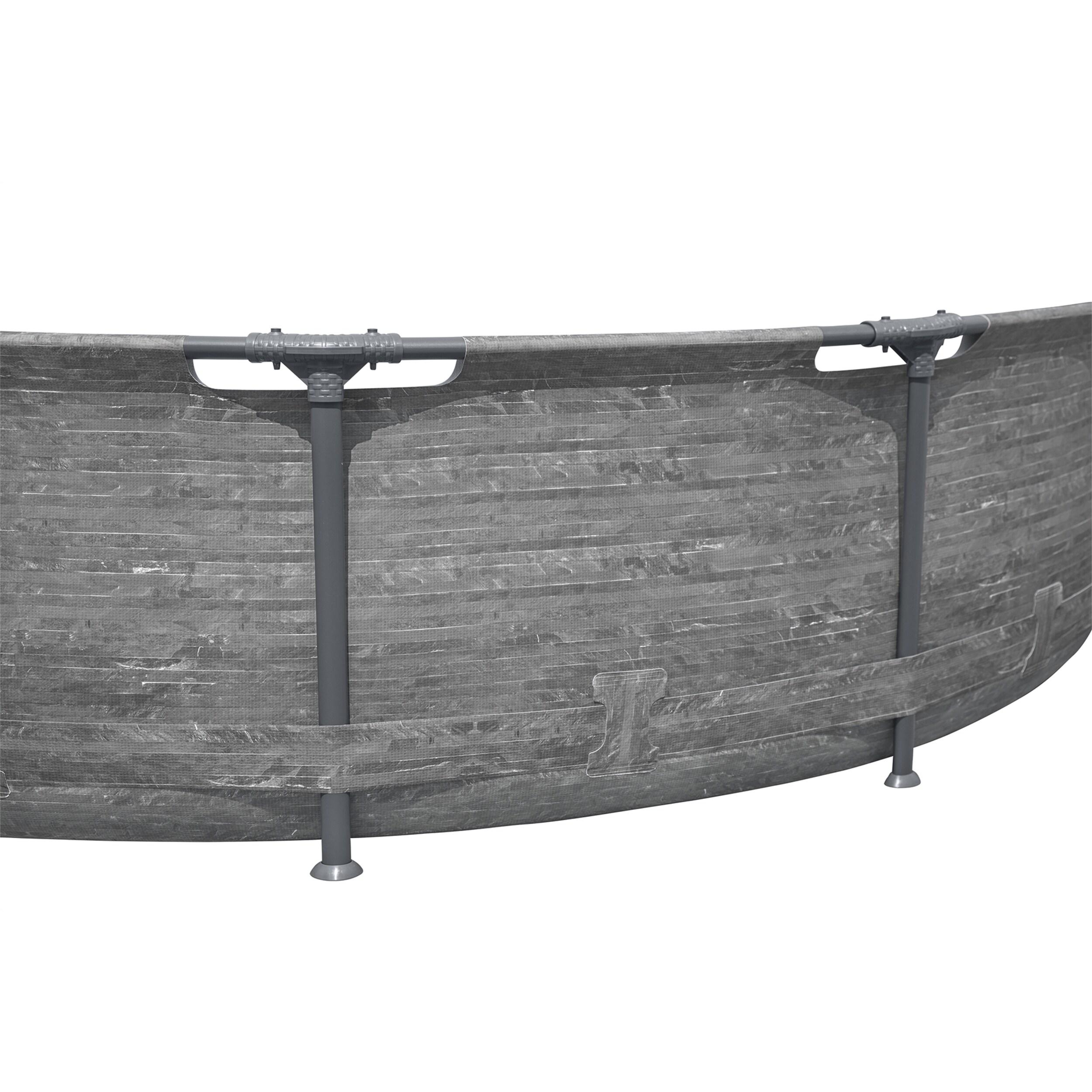 Bestway Steel Pro MAX 12' x 30" Round Above Ground Swimming Pool Set Outdoor Metal Frame Family Pool with Liner and Filter Pump, Gray