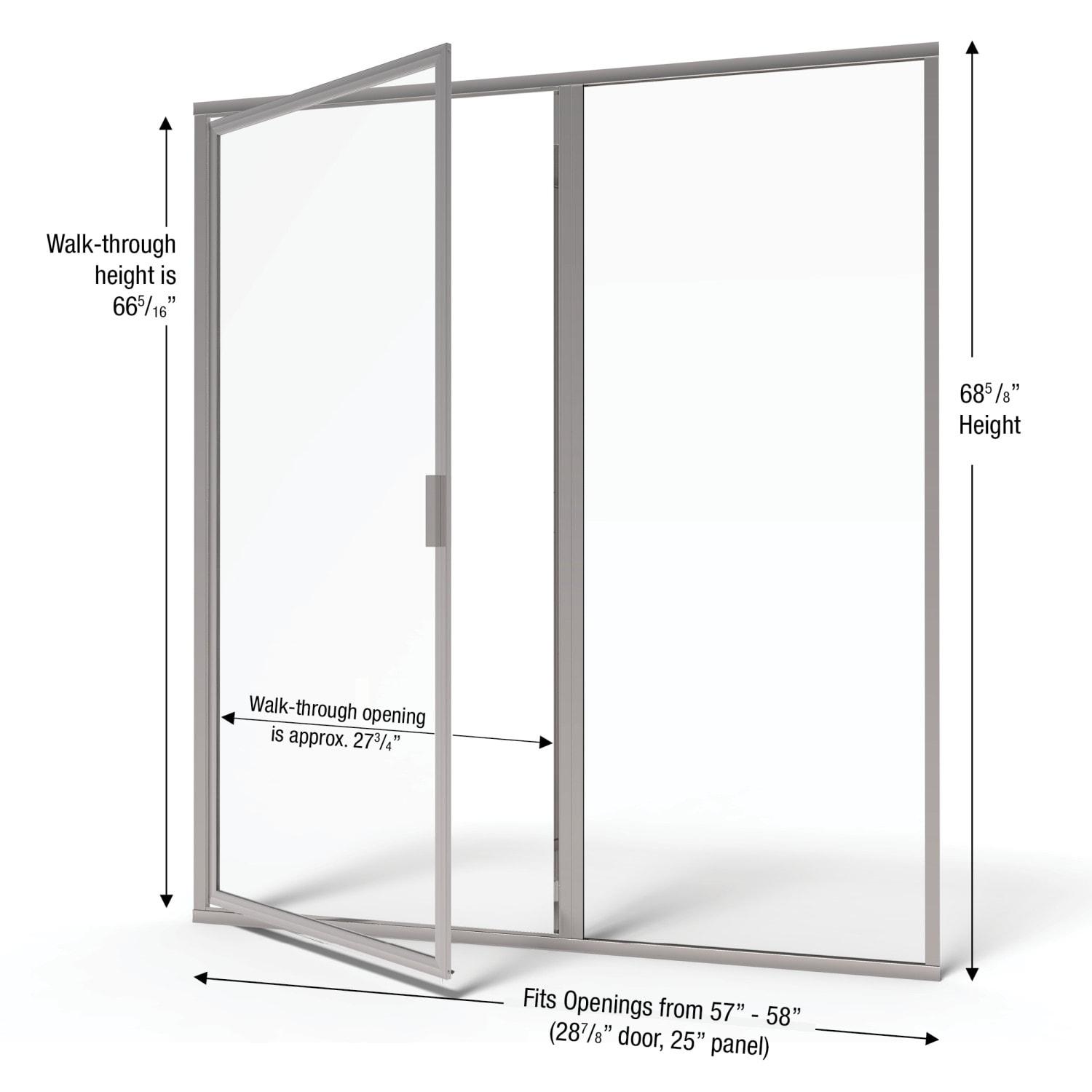 Basco Deluxe 57" W x 68.63" H Framed Shower Door DLXH35A5868CLSV