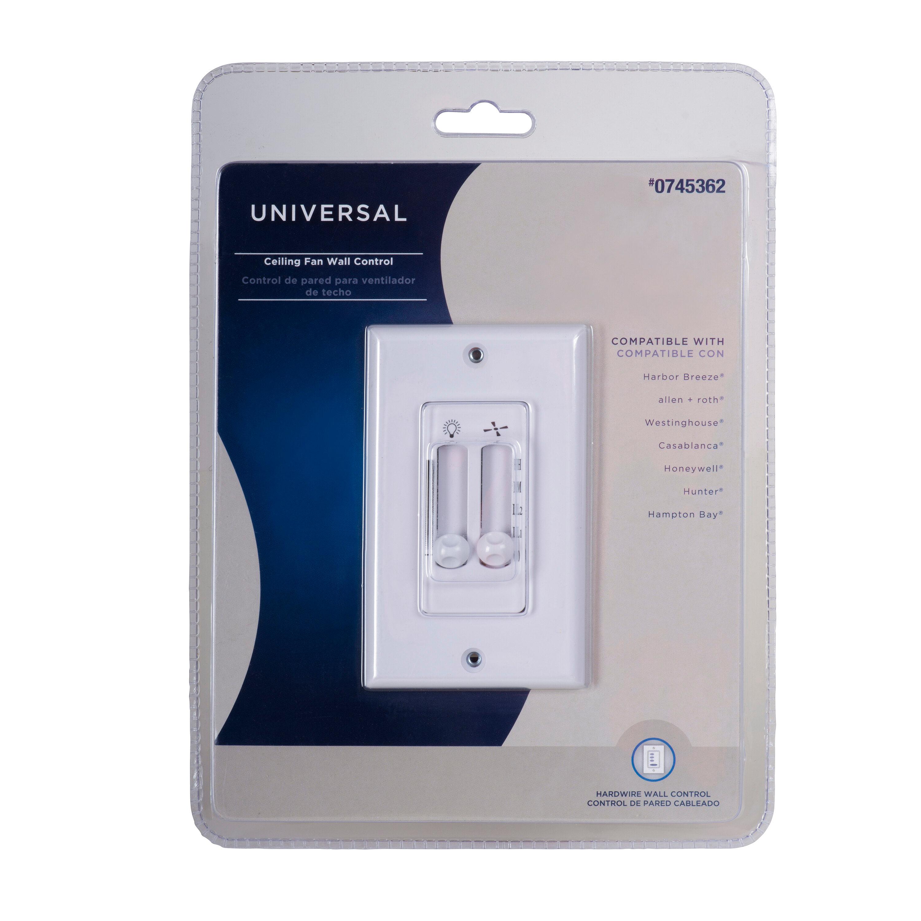 Harbor Breeze Off-White Wall-Mount Universal Ceiling Fan Remote Control