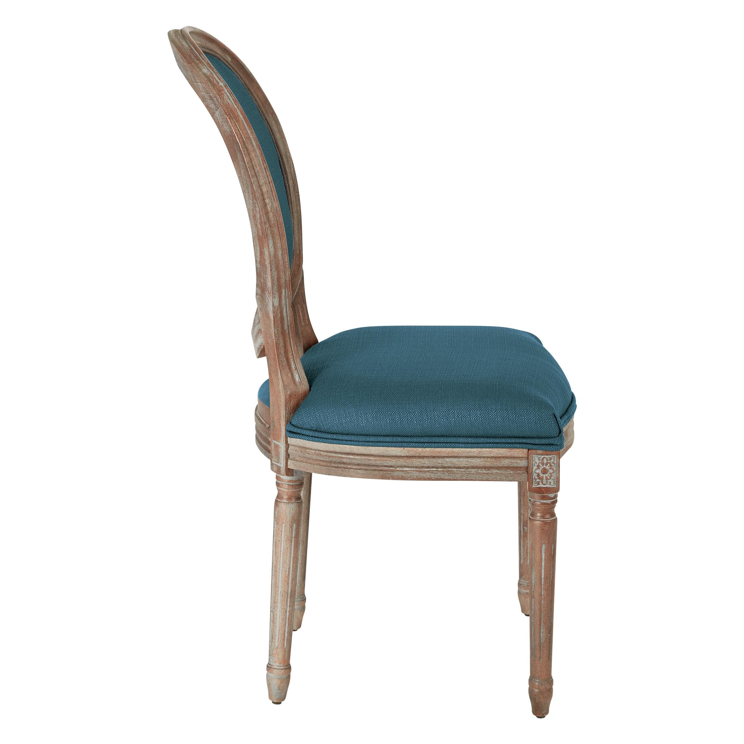 OSP Home Furnishings Lillian Oval Back Chair in Klein Azure Brushed Frame K/D