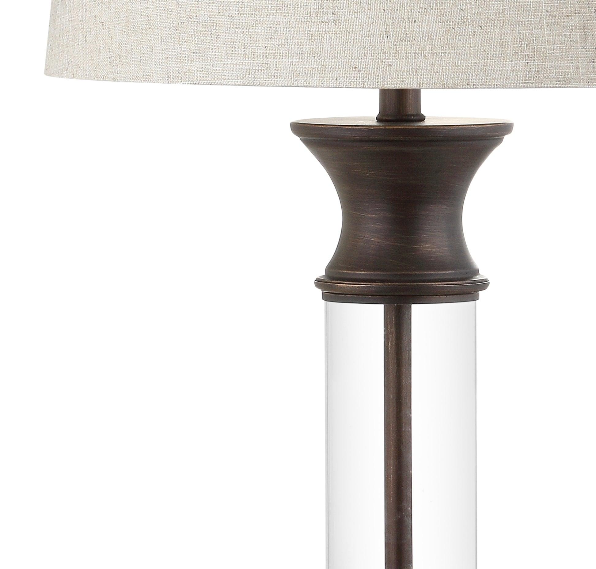 JONATHAN Y Hunter 32" Metal/Glass LED Table Lamp, Bronze (Set of 2)