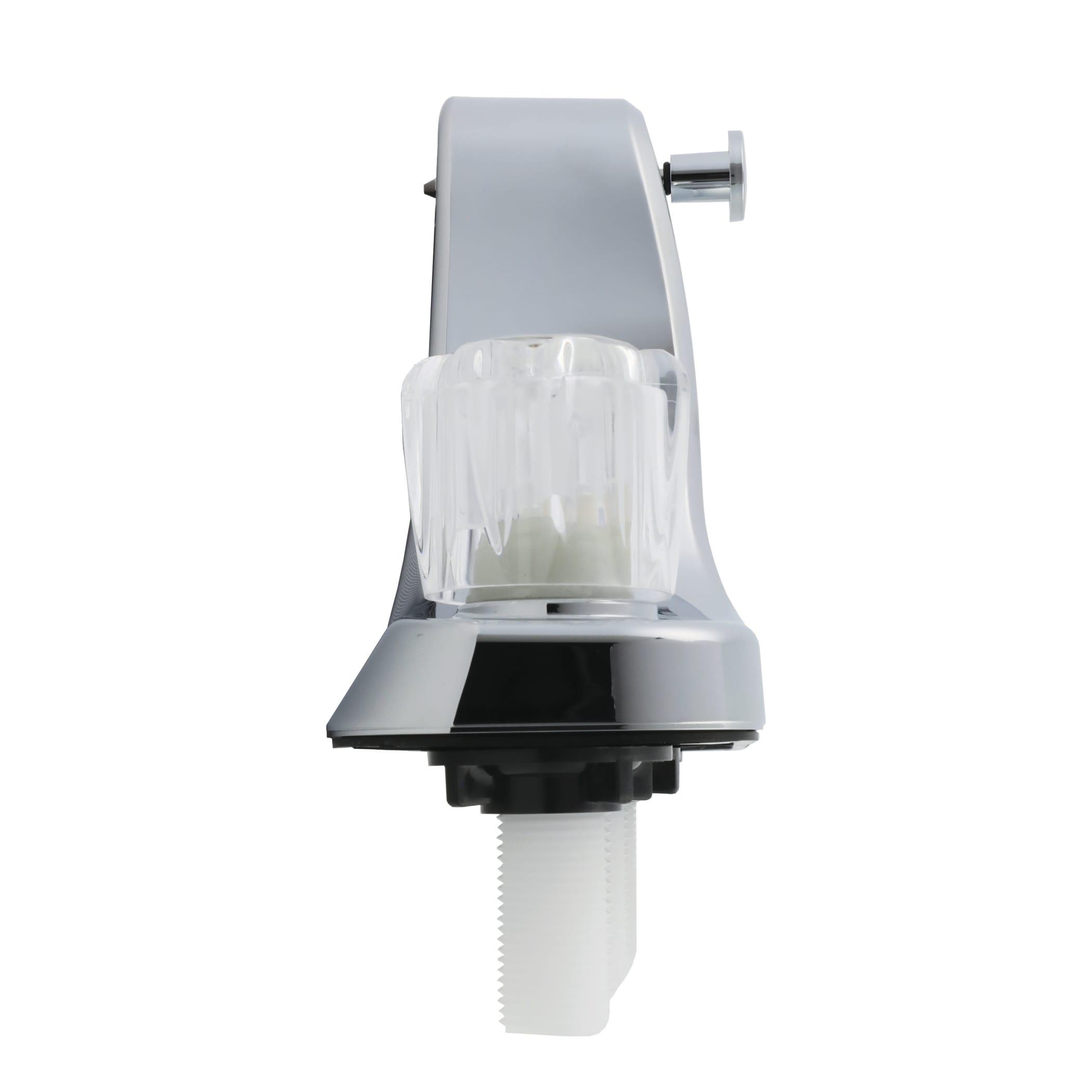 Danco Mobile Home RV Tub Shower Center-Set Faucet, 8 inch, 2-Handle, Chrome with Clear Acrylic Handles (33156X)