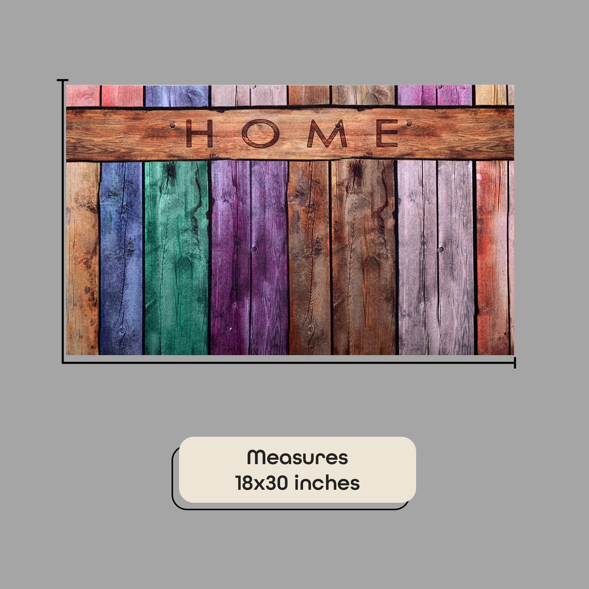 Achim Welcome Rubber Outdoor Doormat, Colorful Plank, 18" x 30"