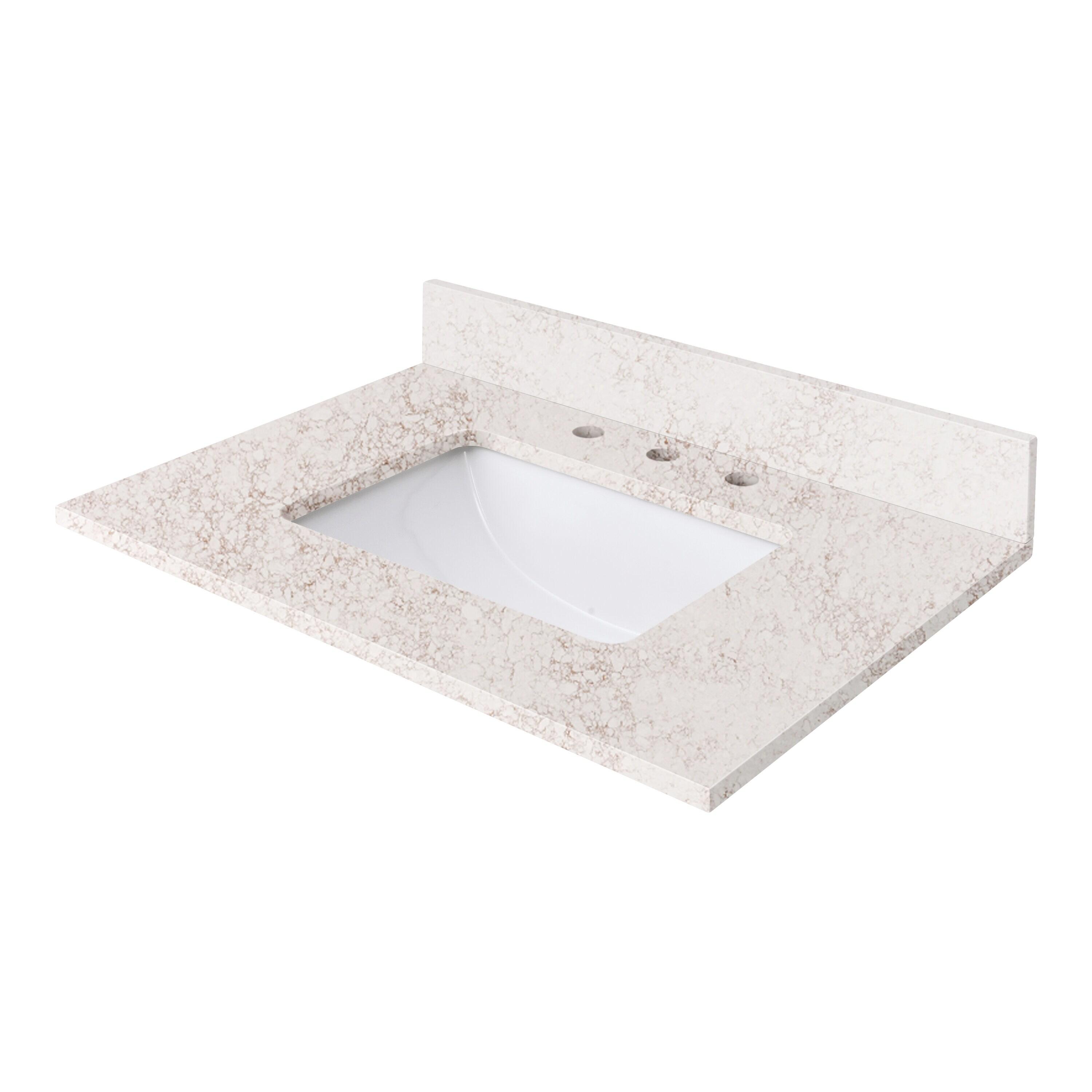 31'' Quartz Single Bathroom Vanity Top with Sink