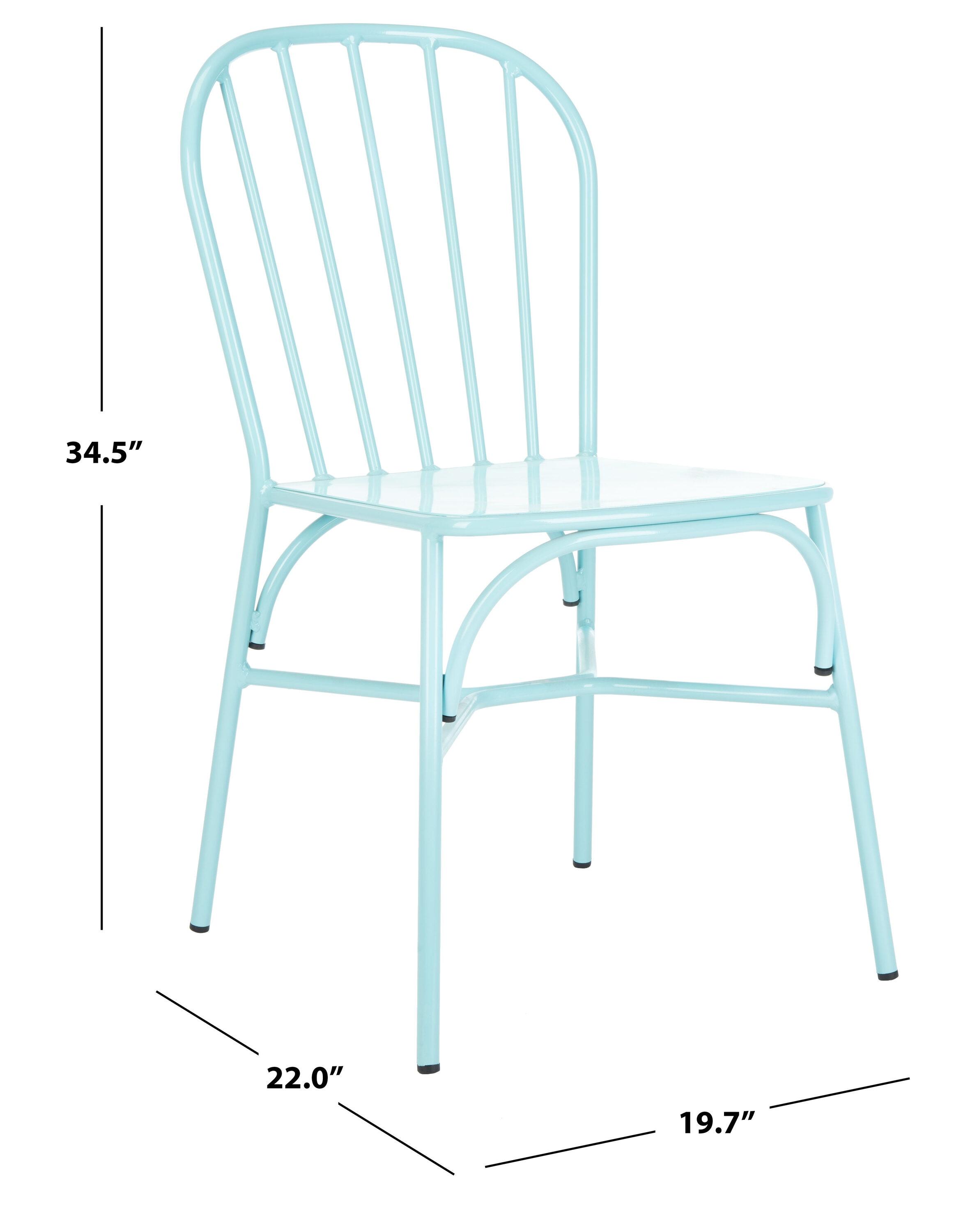 SAFAVIEH Everleigh Outdoor Patio Side Chair, Baby Blue, Set of 2