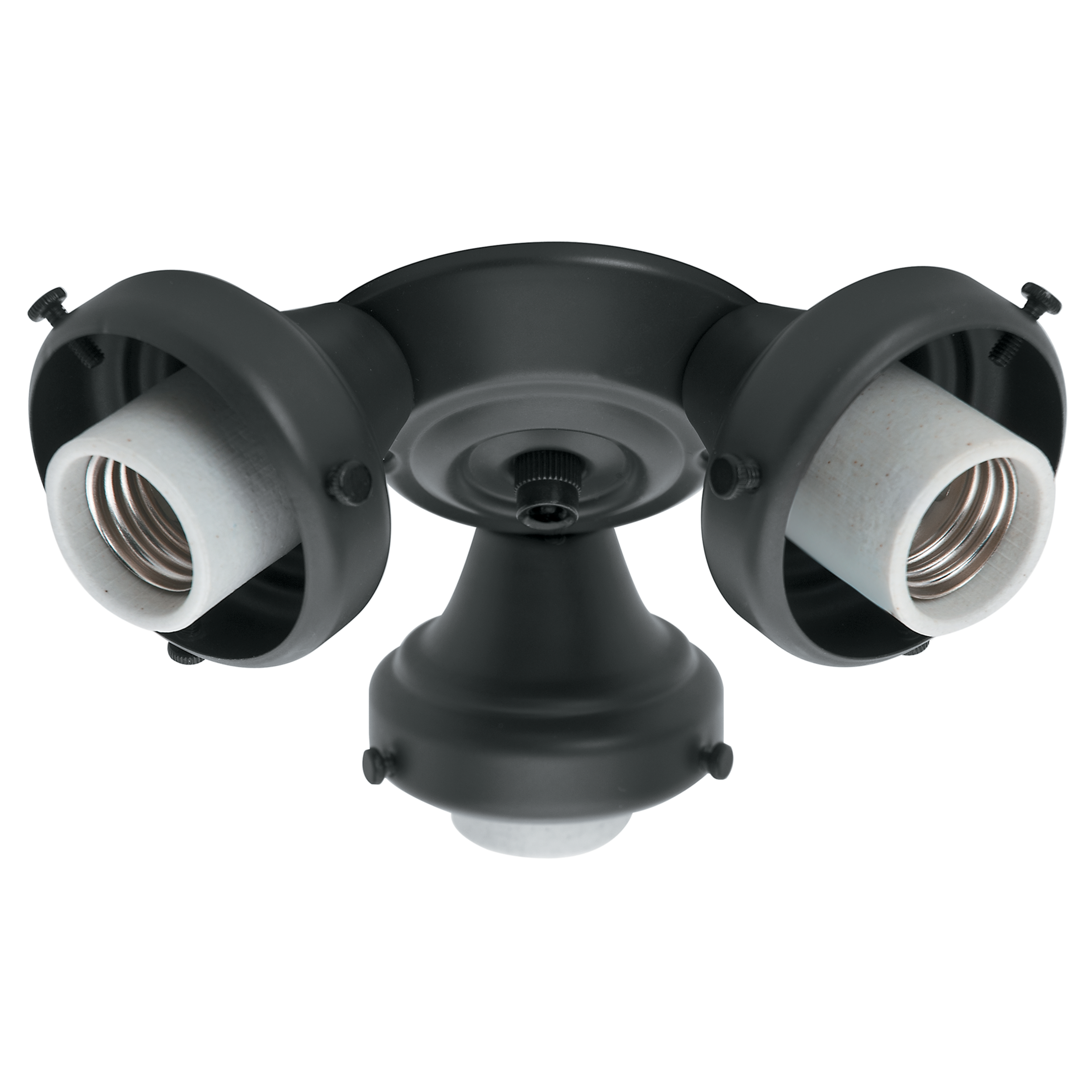 99140-Hunter Fans-Accessory-Three Light Fitter-7.5 Inches Wide by 2.6 Inches High-Black Finish