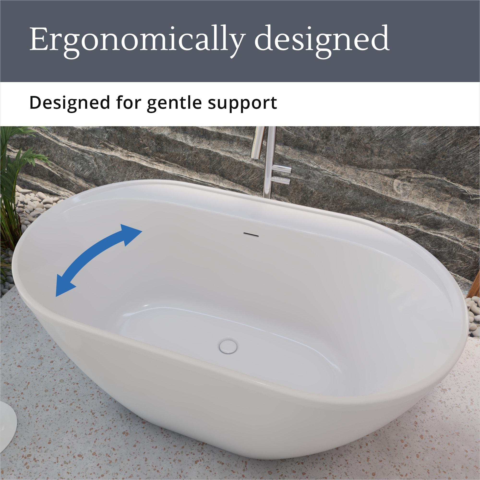 Essence 60-1/4 in. L x 34-1/4 in. W x 23-5/8 in. H Freestanding Acrylic Bathtub