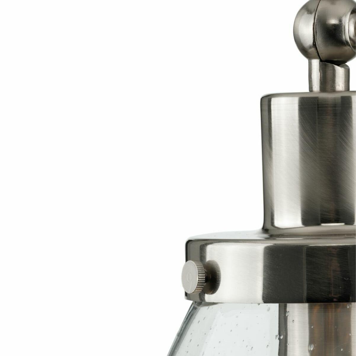 Progress Lighting Hinton 1-Light Industrial Pendant, Brushed Nickel, Seeded Glass Shade