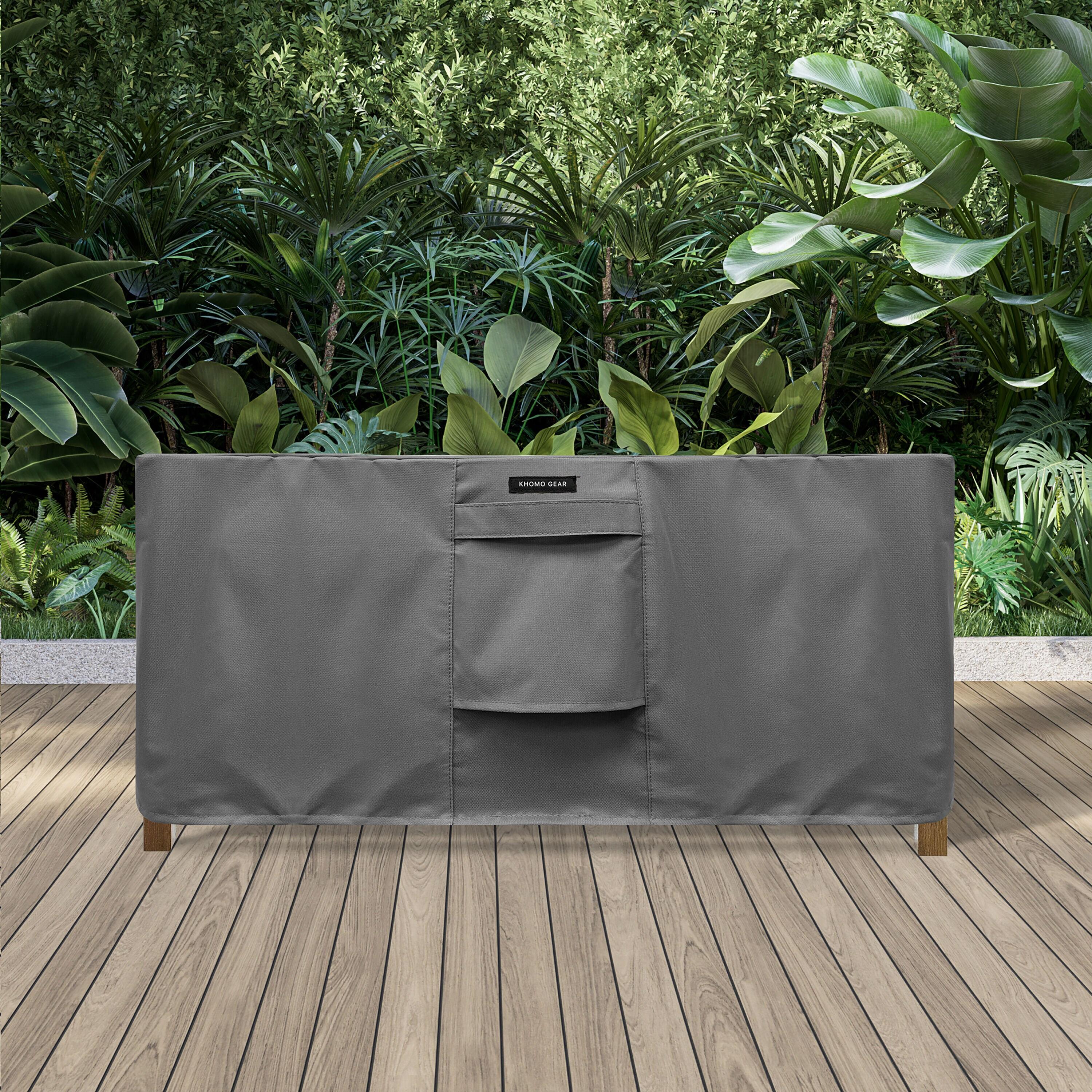 Heavy-Duty Gray Waterproof Outdoor Coffee Table Cover