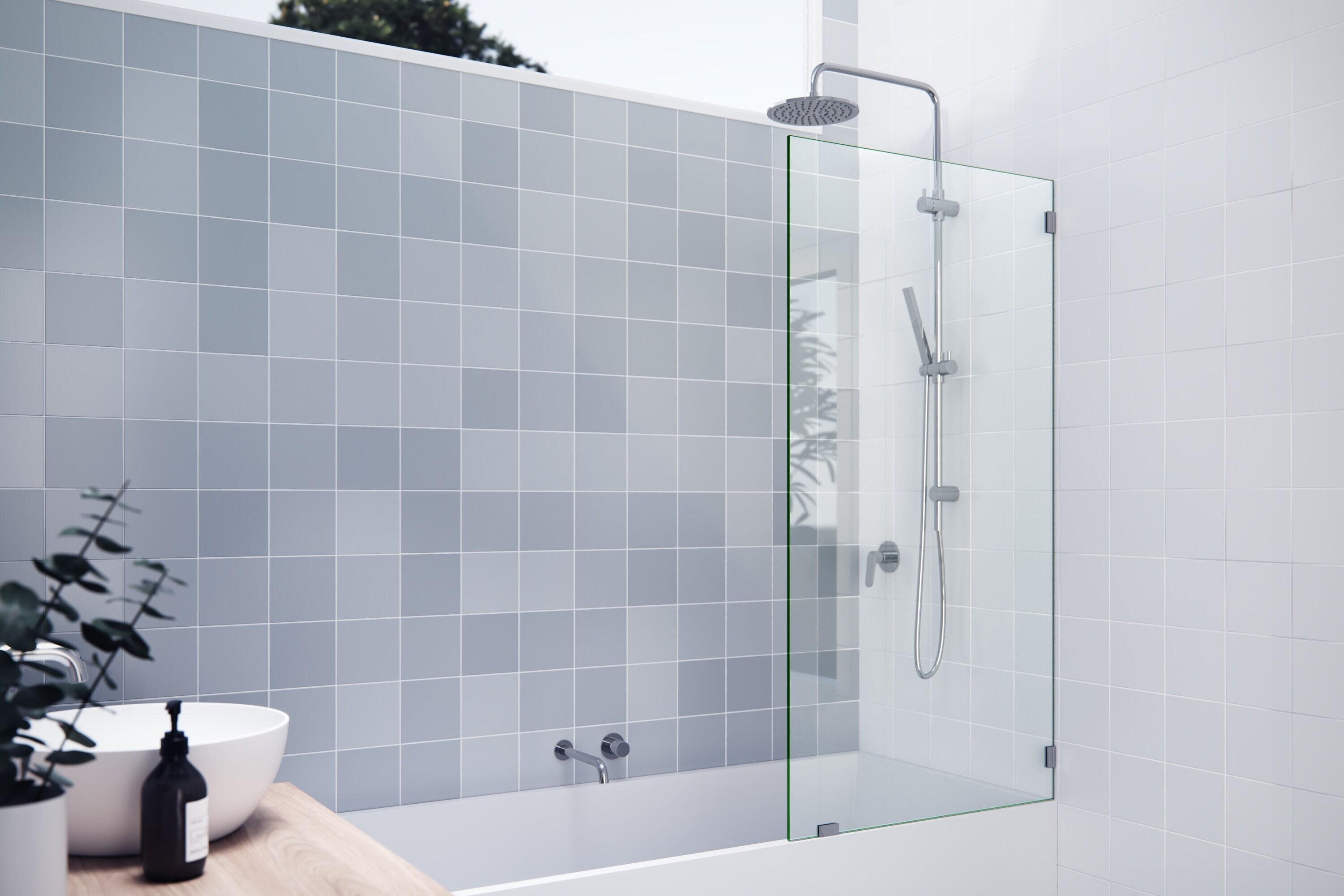 Vela 30 in. x 58.25 in. Frameless Single Fixed Bath Panel