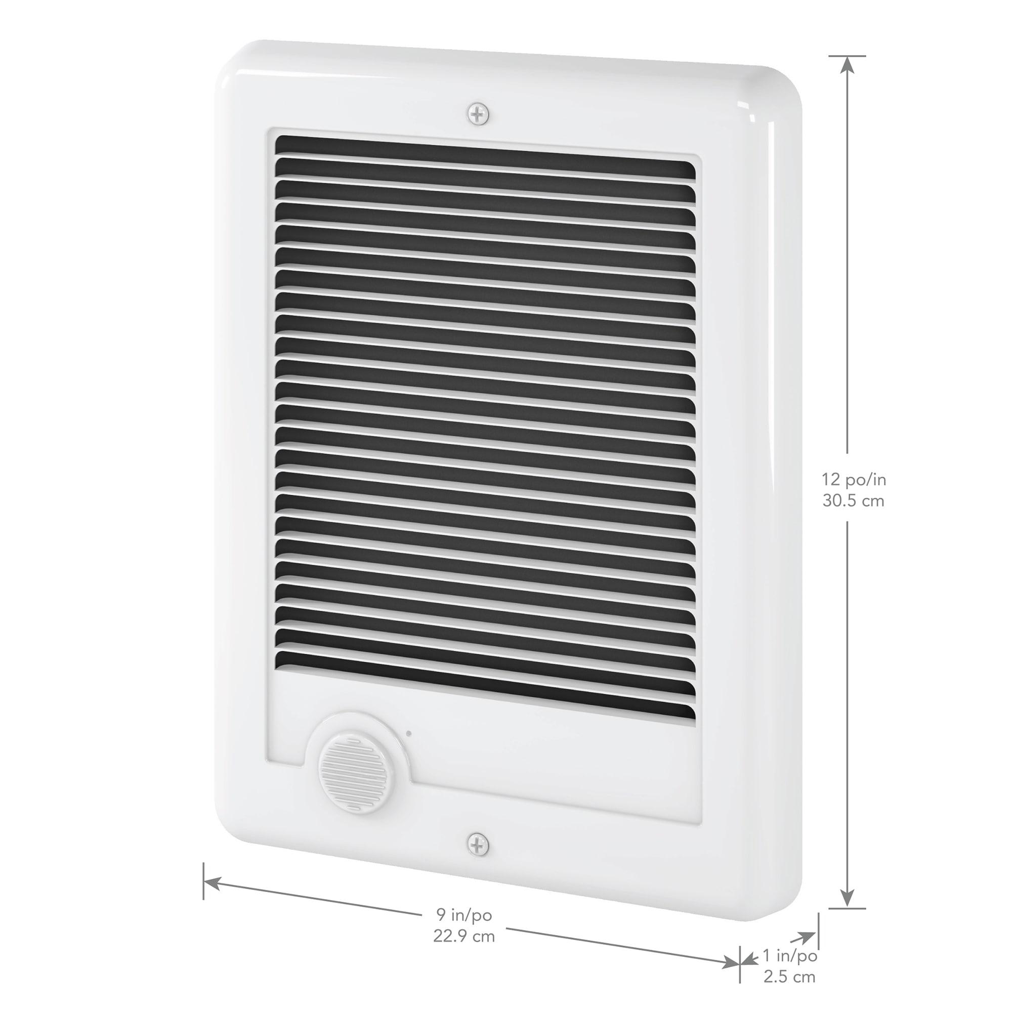 White 1500W Electric Wall Heater with Thermostat and Automatic Shut-off