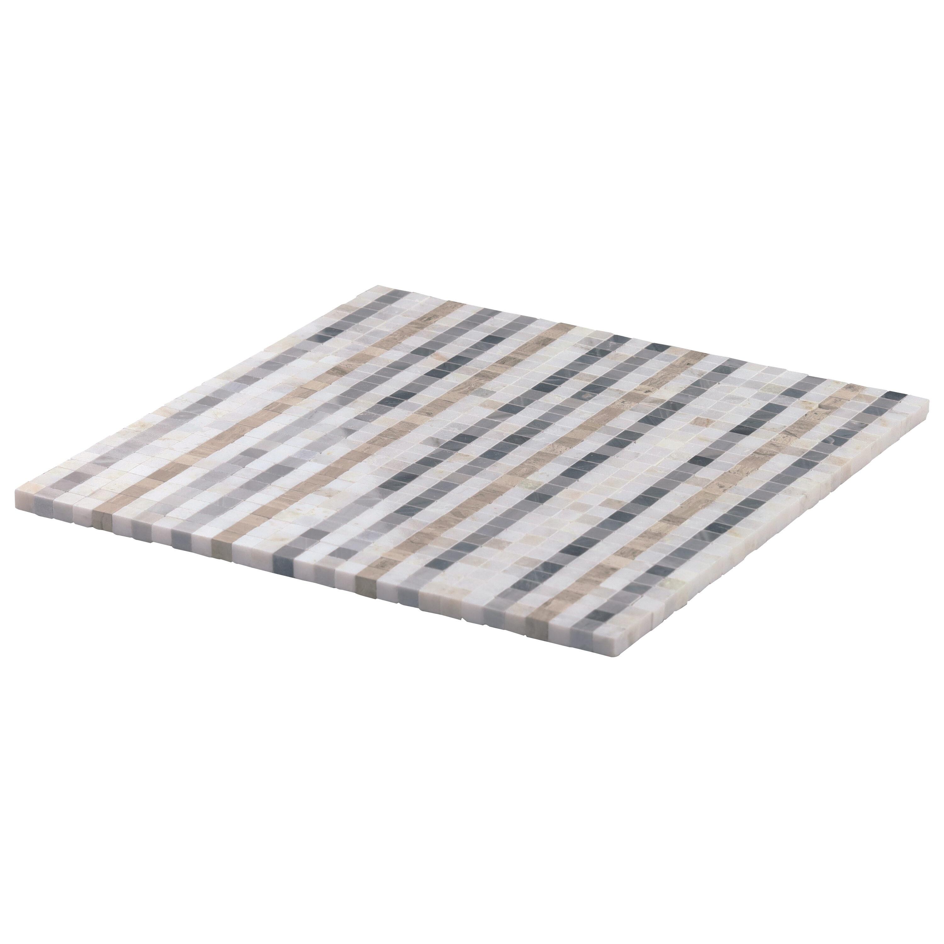 Minute 12" x 12" Marble Grid Wall & Floor Tile