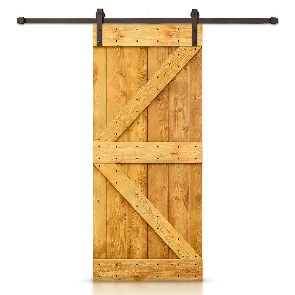 TMS 84'' Solid Wood Paneled Painted with Installation Hardware Kit Barn Door