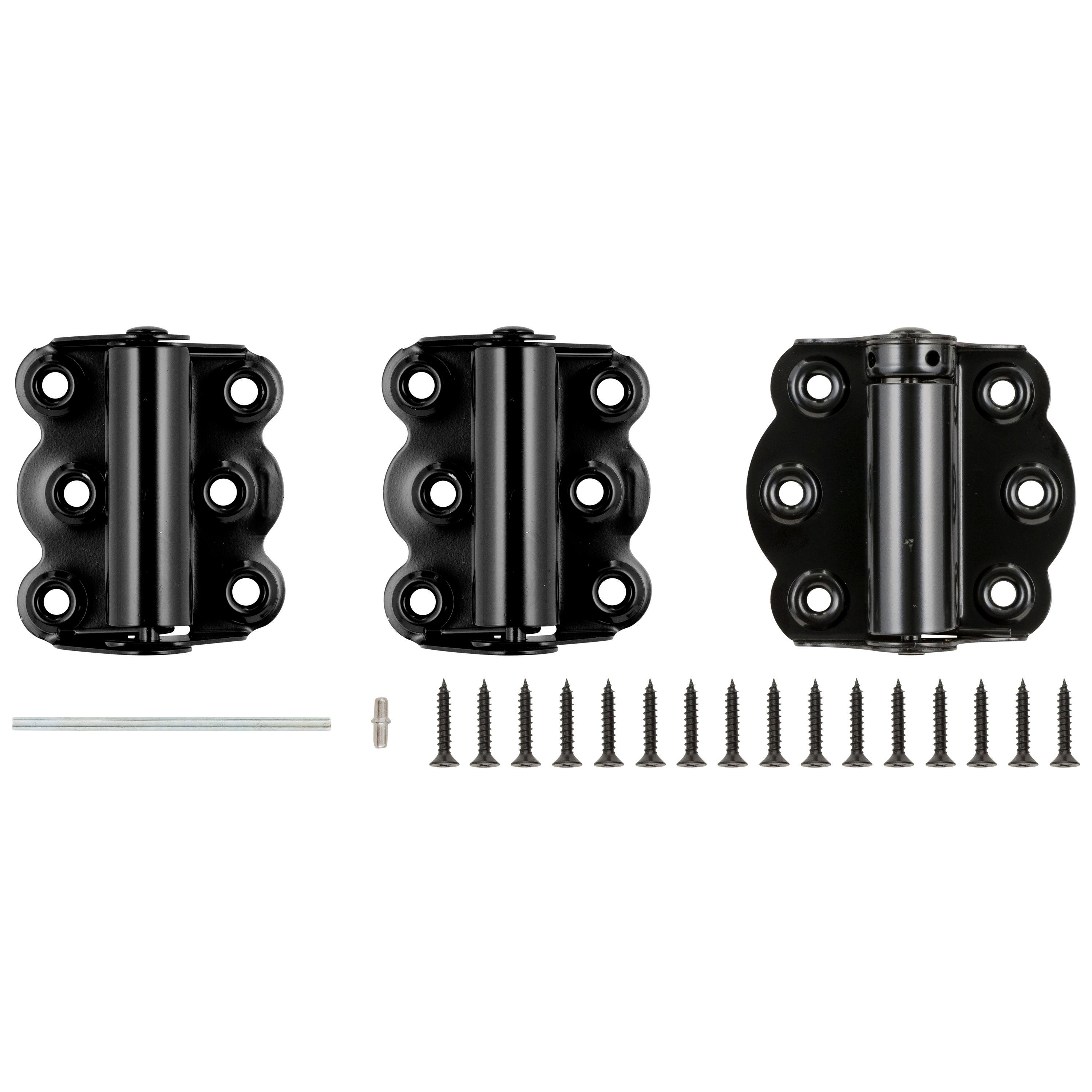 (3-Pk) Wright Products Adjustable  Self Closing Door Hinges Black 2-3/4" V226BL