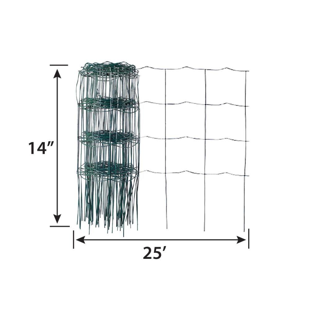 Green 20-Foot Wire Picket Garden Border Fence