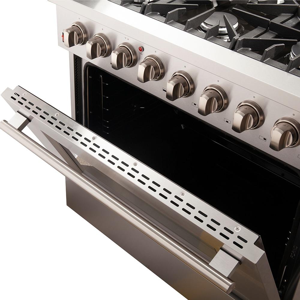 Galiano 36-inch Dual Fuel Range Stainless Steel, 6 Burners, 5.36 cu.ft. True Convection Oven