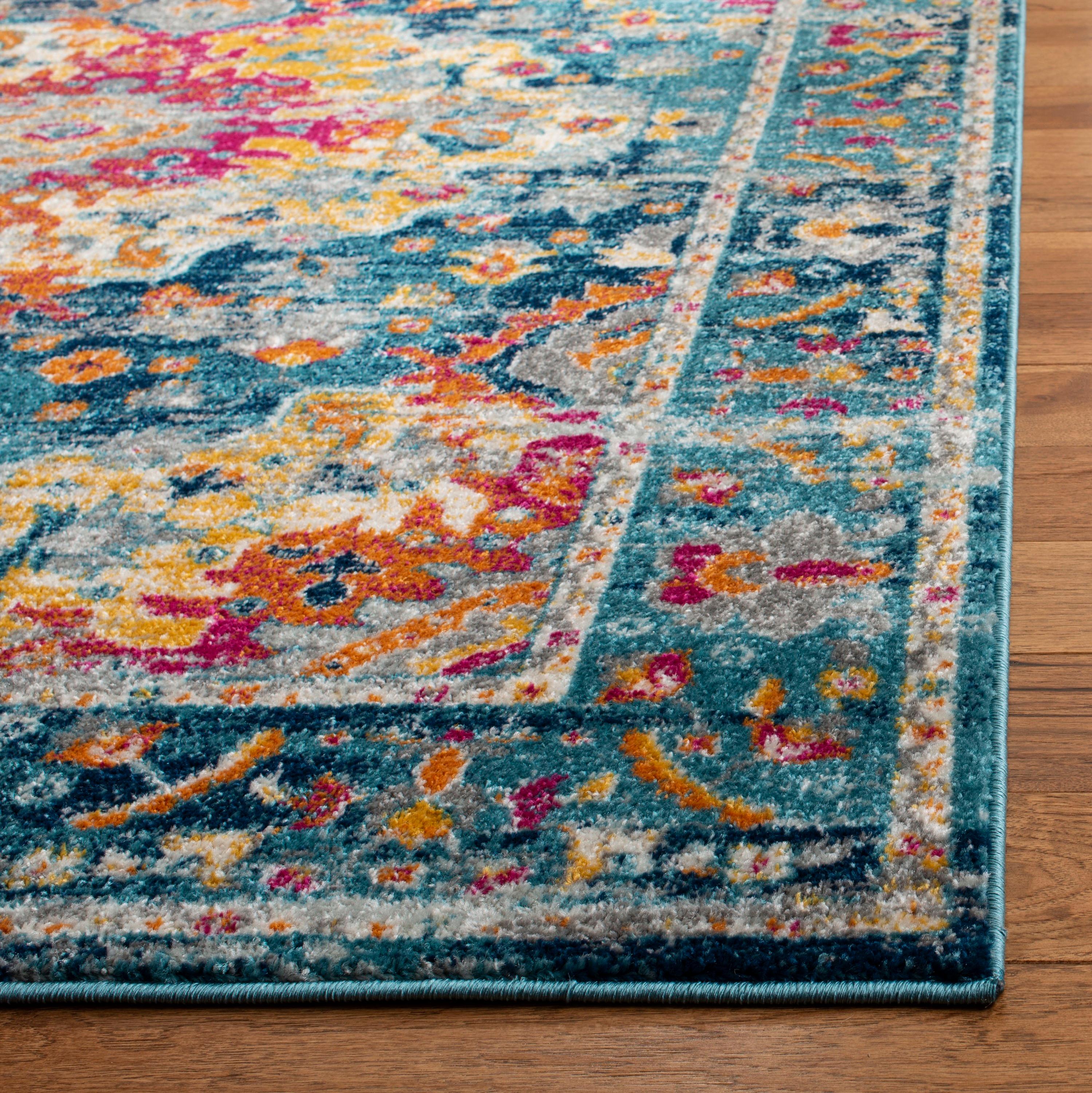 Madison MAD154 Power Loomed Indoor Accent Rug - Teal/Fuchsia - 3'x5' - Safavieh