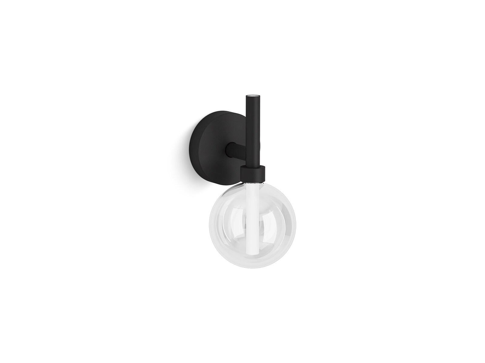 Matte Black Glass Shade Dimmable LED Sconce