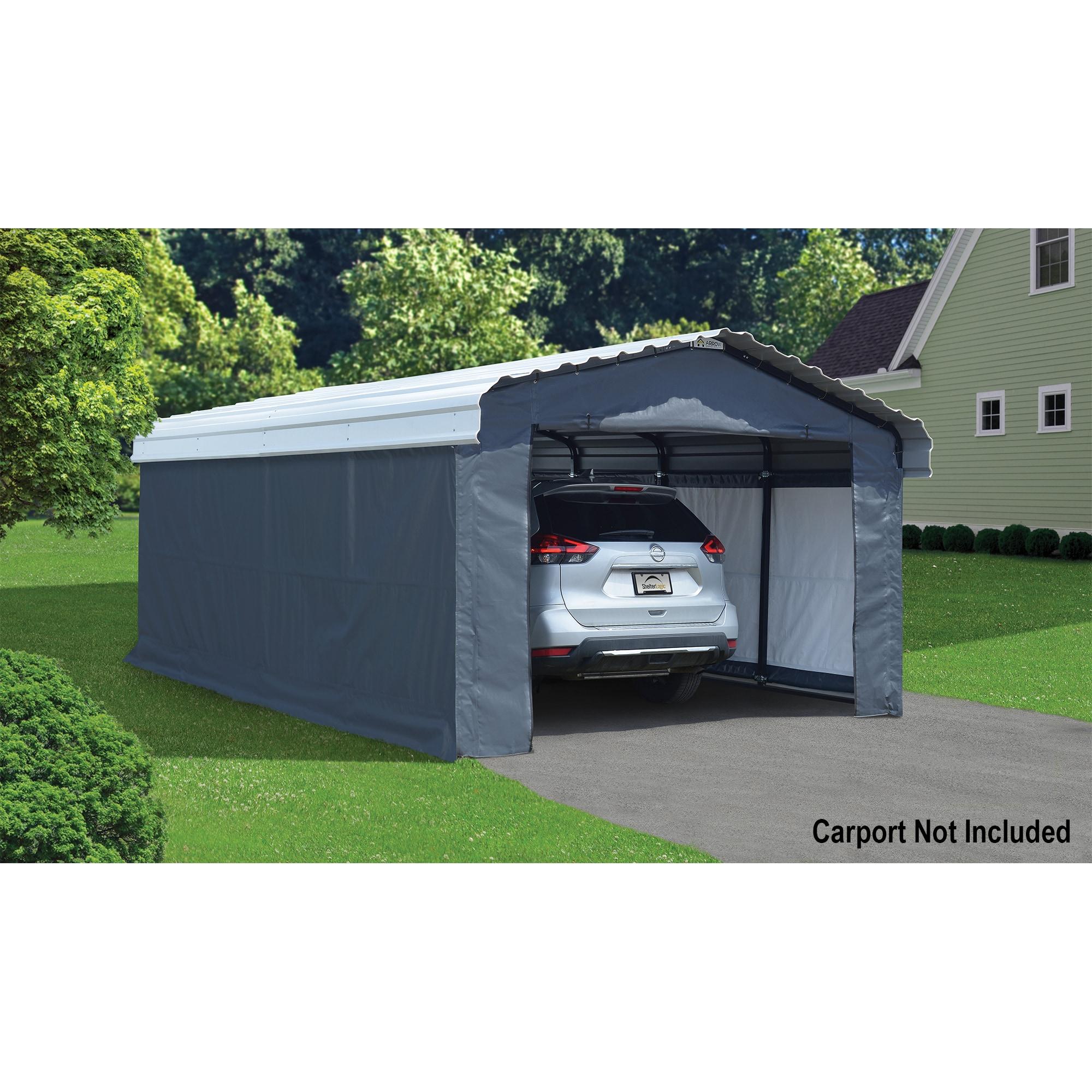 Arrow Arrow Gray Fabric Side Wall for Carport