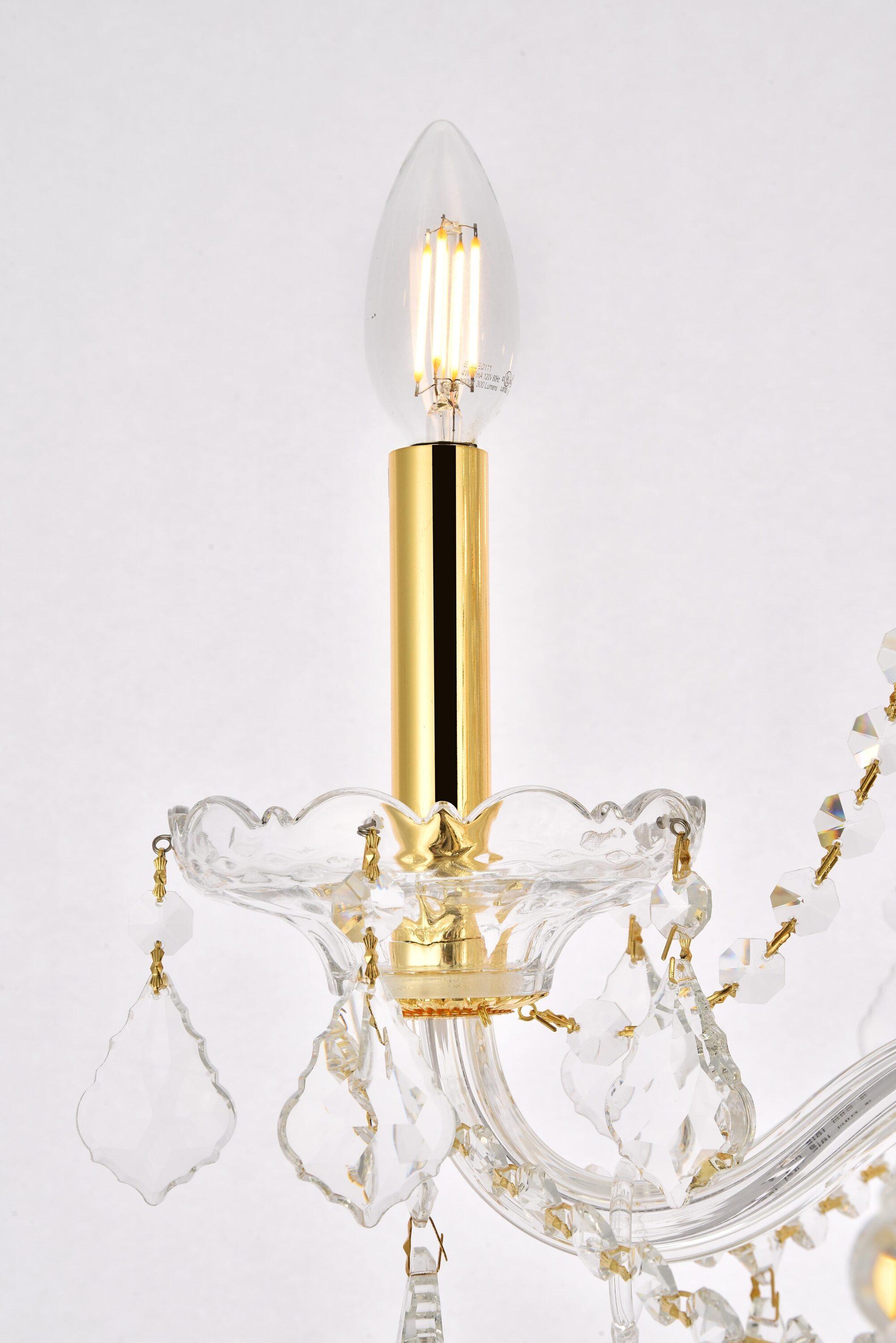 Elegant Lighting Verona 5 light Gold Chandelier Clear Royal Cut Crystal