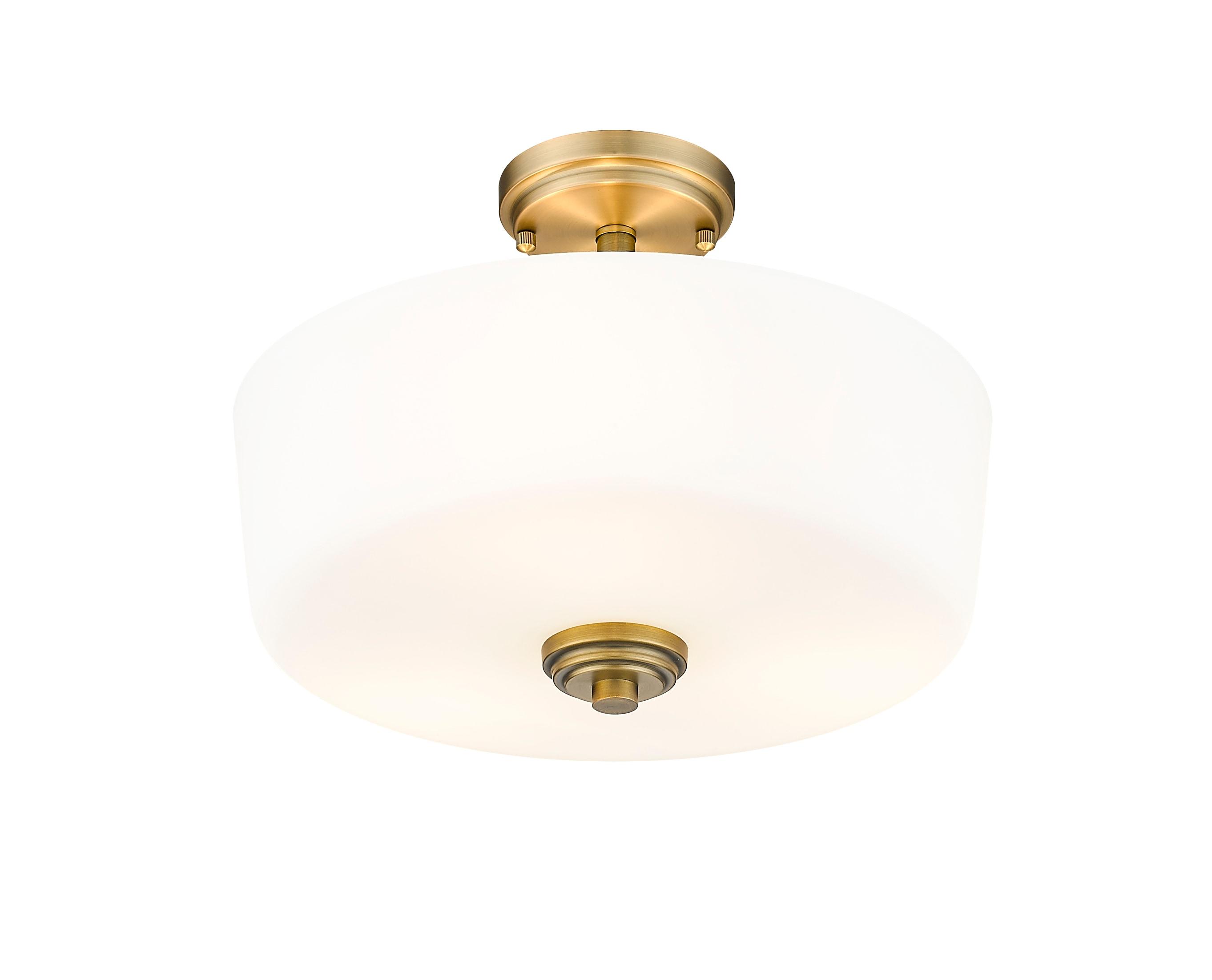 Z-Lite 220SF3-HBR Arlington 15 Inch Flush Mount Ceiling Light, Brass